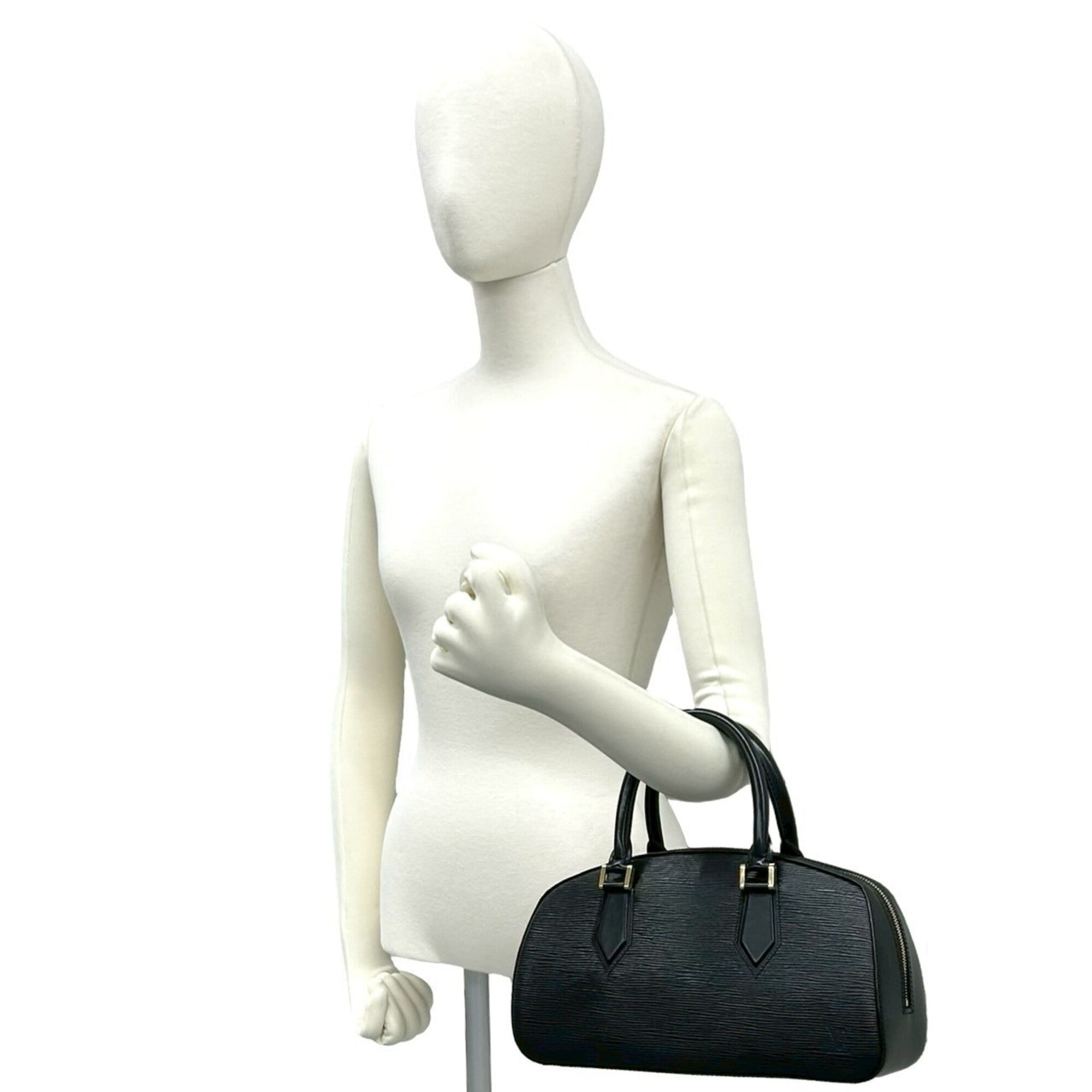 Louis Vuitton Black Leather Boston Bag Handbag (Pre-Owned)