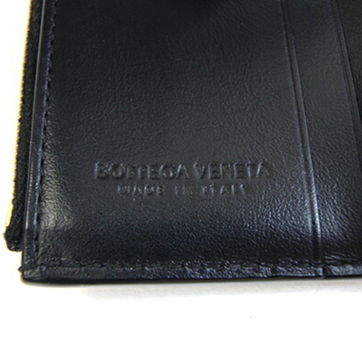 Bottega Veneta Intrecciato Black Leather Wallet (Tri-Fold) (Pre-Owned)