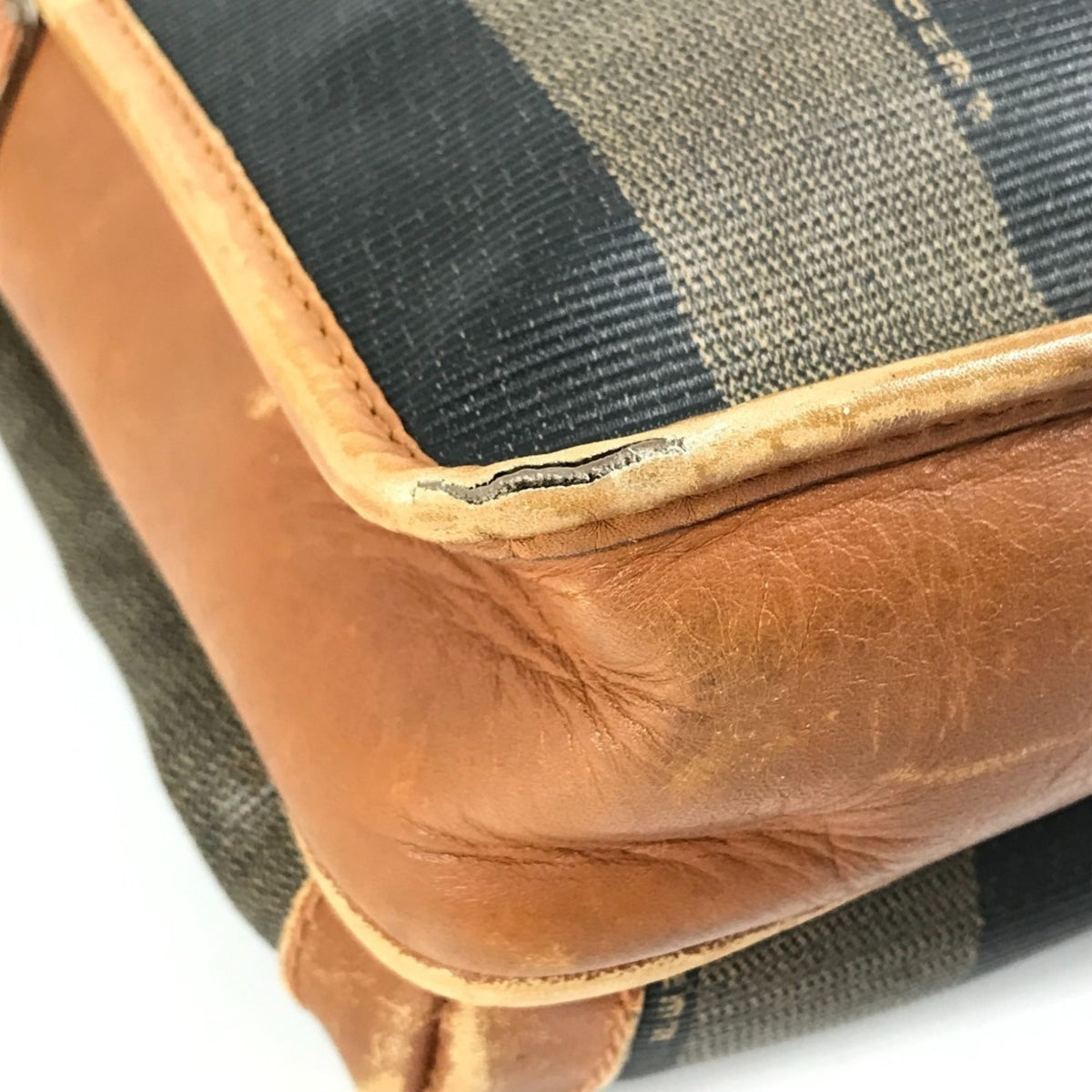 Fendi Brown Khaki Pvc Leather Pochette Shoulder Bag (Pre-Owned)