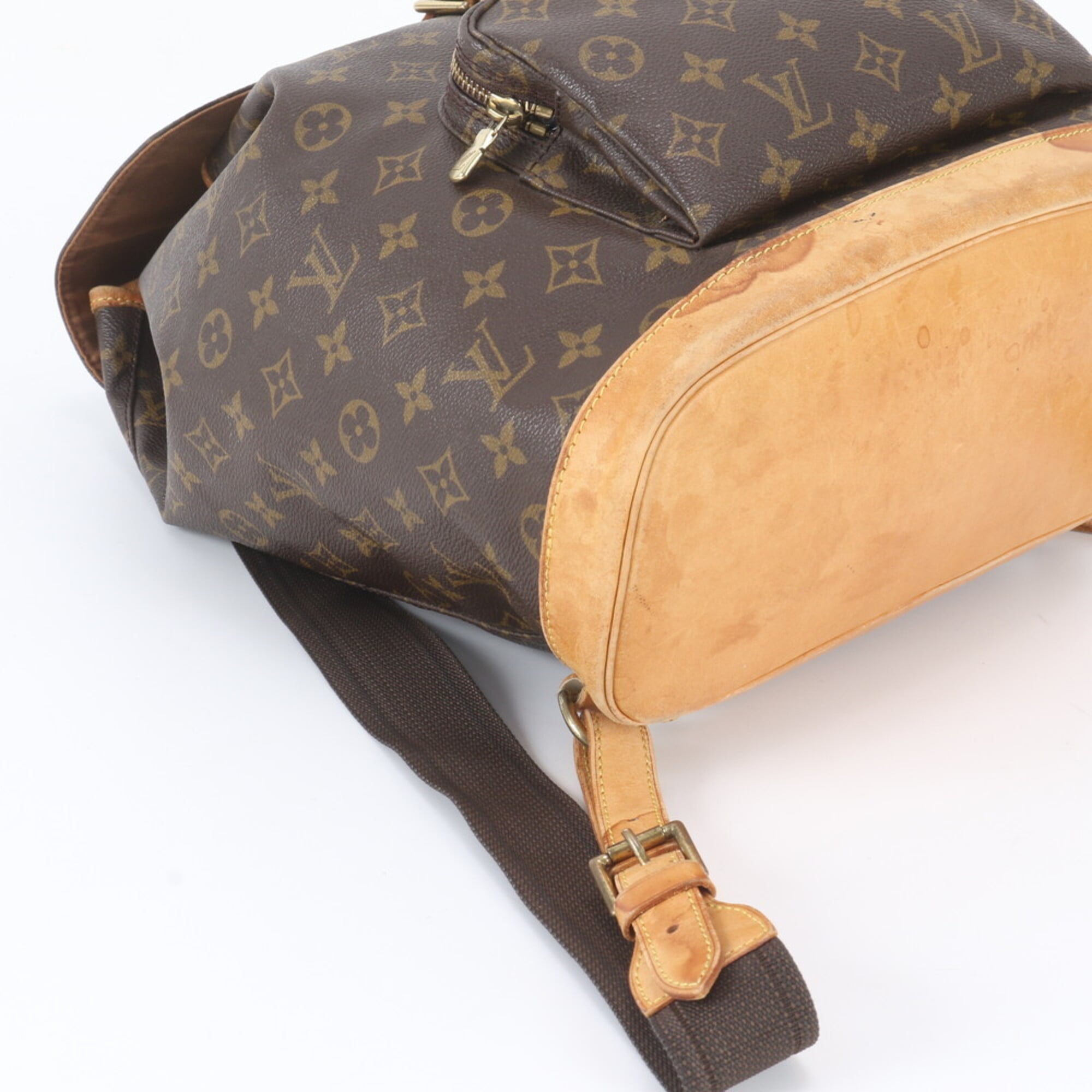 Louis Vuitton Brown Monogram Leather Coated Canvas Backpack Handbag Shoulder Bag (Pre-Owned)