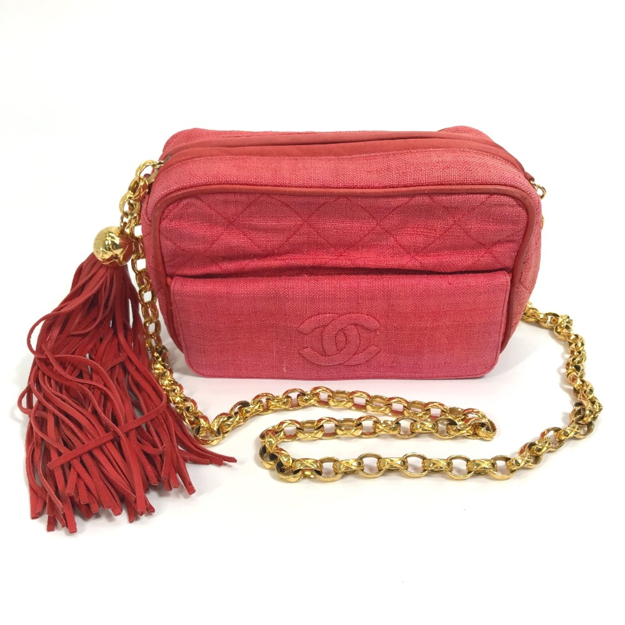 Chanel Red Cloth Shoulder Bag (Pre-Owned)