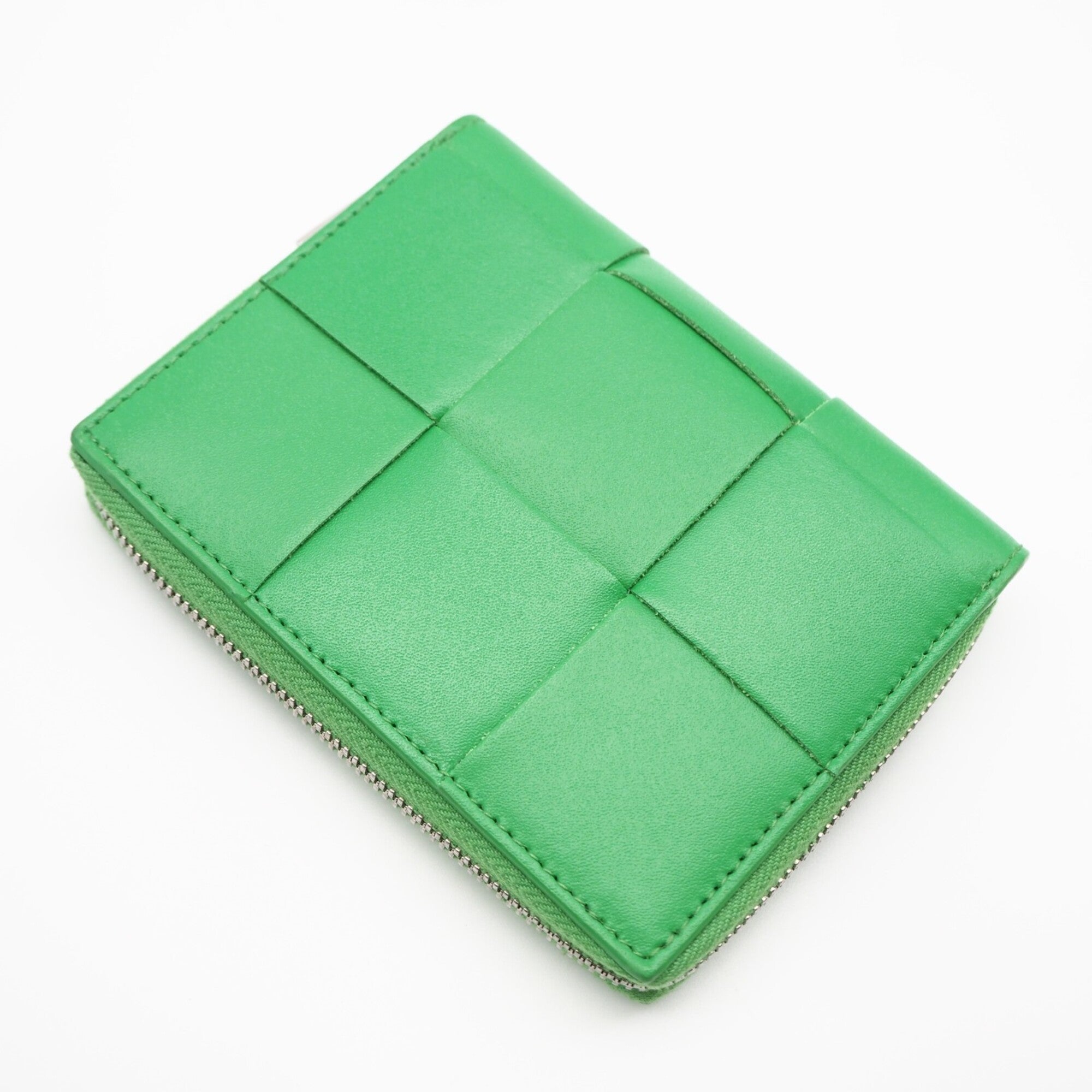 Bottega Veneta Intrecciato Green Leather Wallet (Bi-Fold) (Pre-Owned)