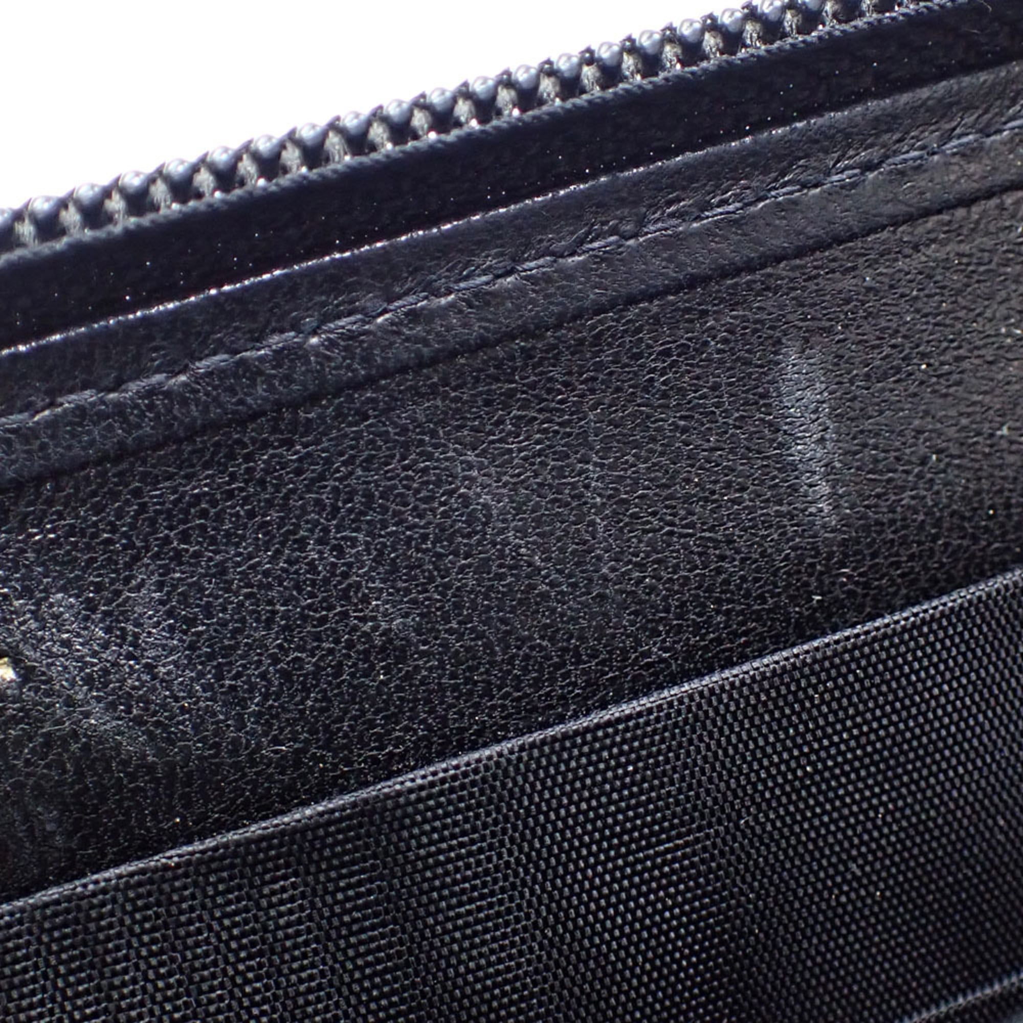 Chanel Black Leather Long Wallet (Bi-Fold) (Pre-Owned)
