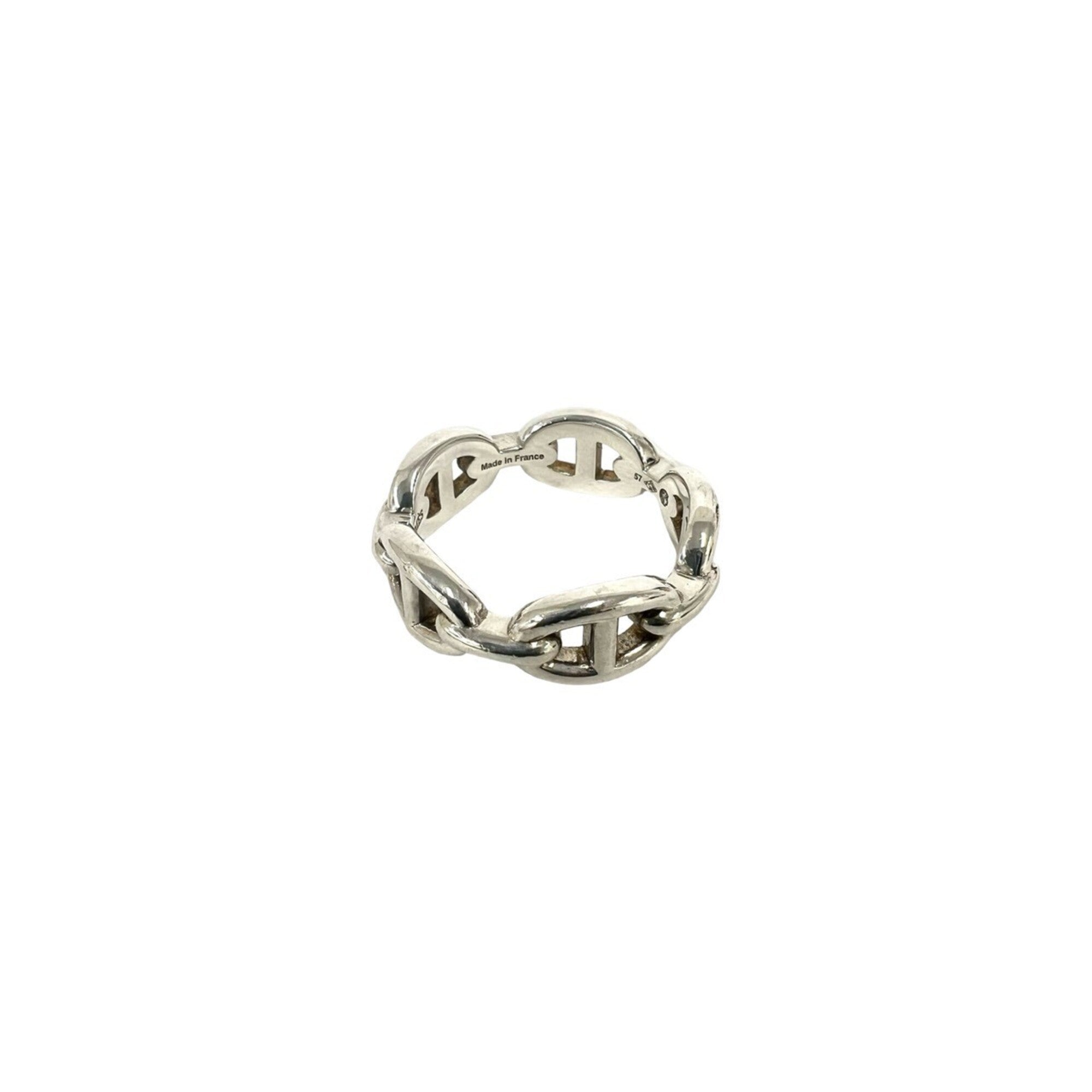 Hermes Silver Silver 925 Band Ring (Pre-Owned)