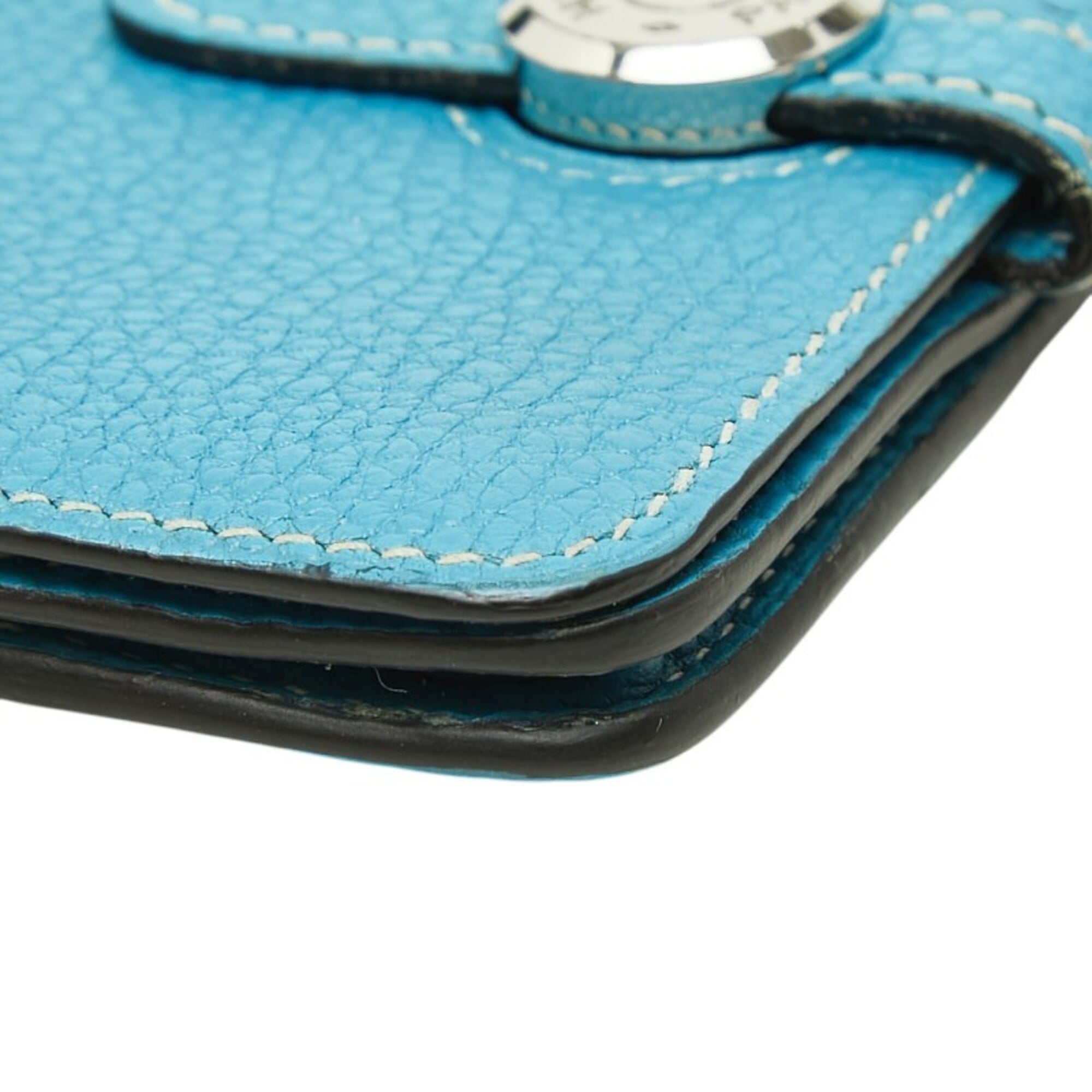 Hermes Blue Togo Leather Coin Purse/Coin Case (Pre-Owned)