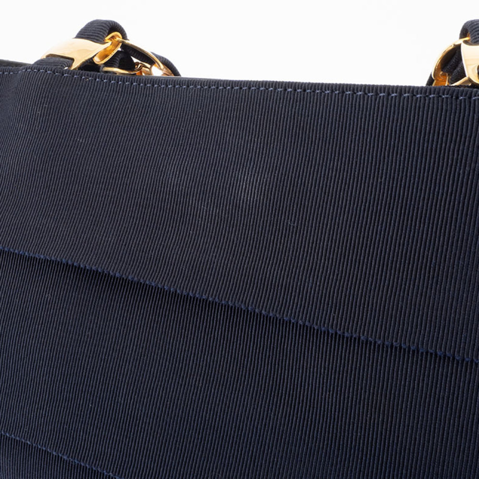 Salvatore Ferragamo Vara Navy Nylon Leather Tote Bag (Pre-Owned)