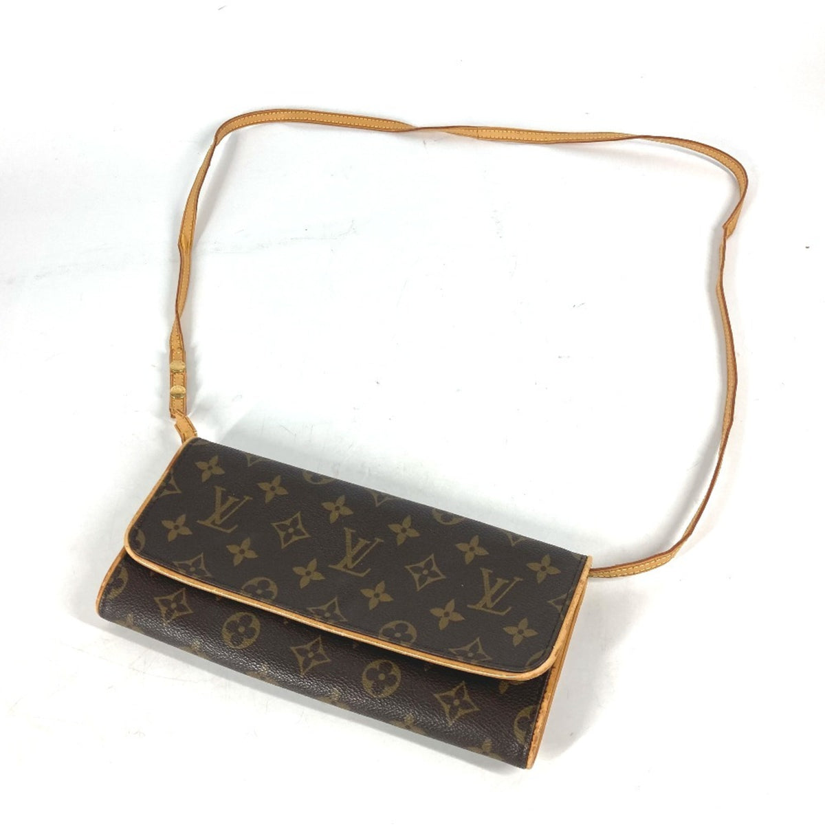 Louis Vuitton Brown Monogram Canvas Clutch Bag Pochette Shoulder Bag (Pre-Owned)