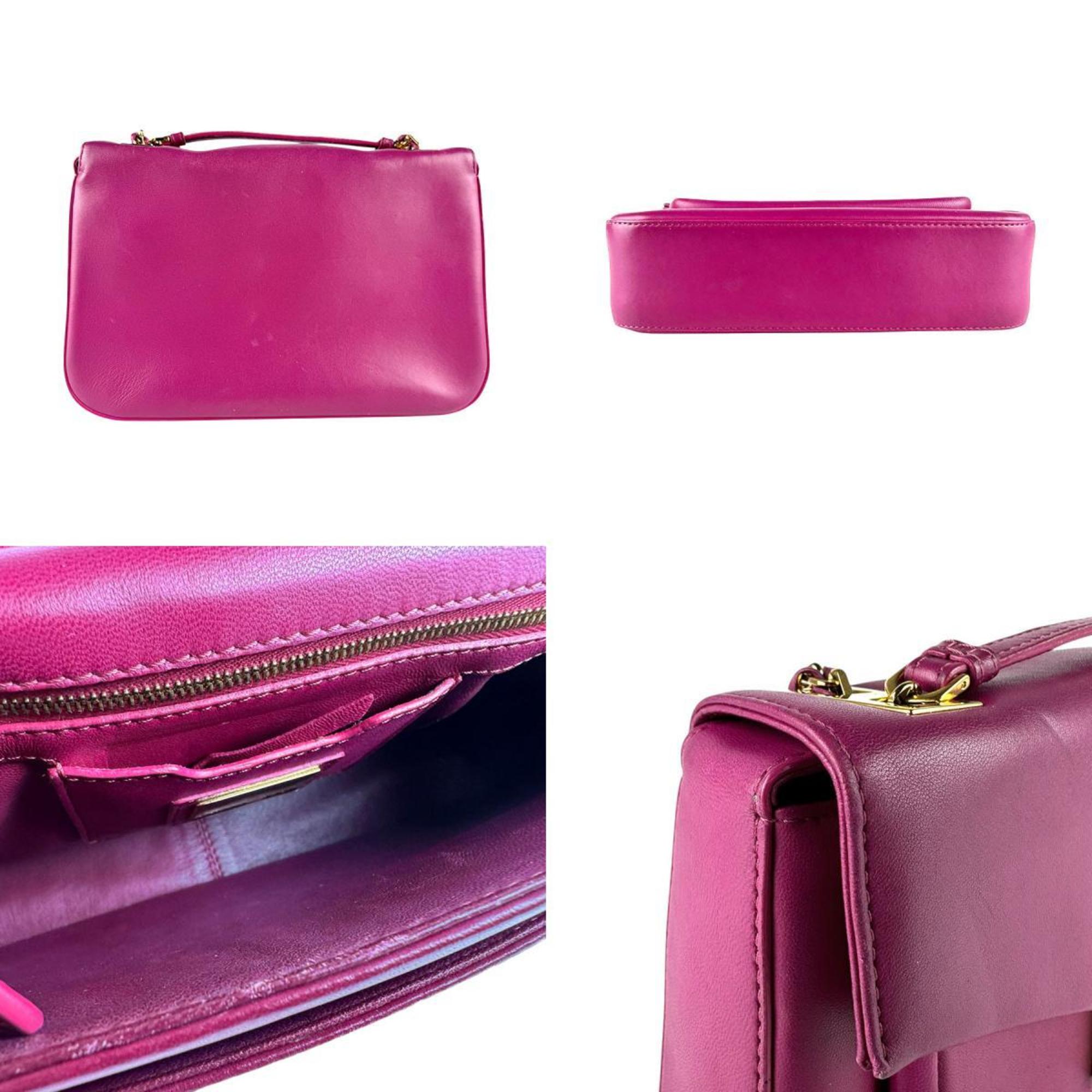 Fendi Pink Leather Shoulder Bag (Pre-Owned)