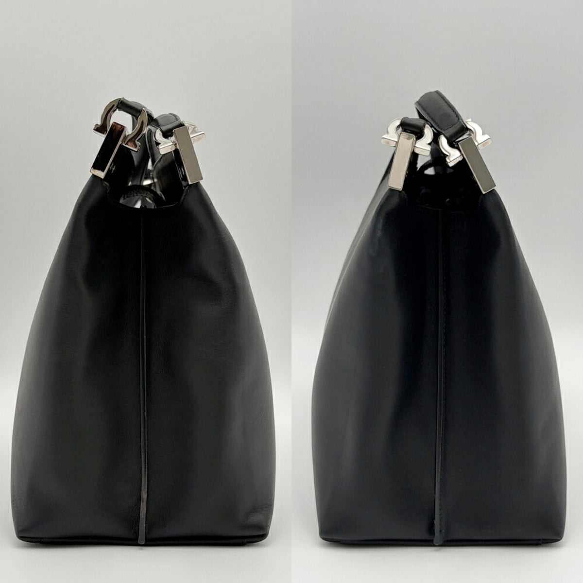 Salvatore Ferragamo Black Leather Shoulder Bag (Pre-Owned)