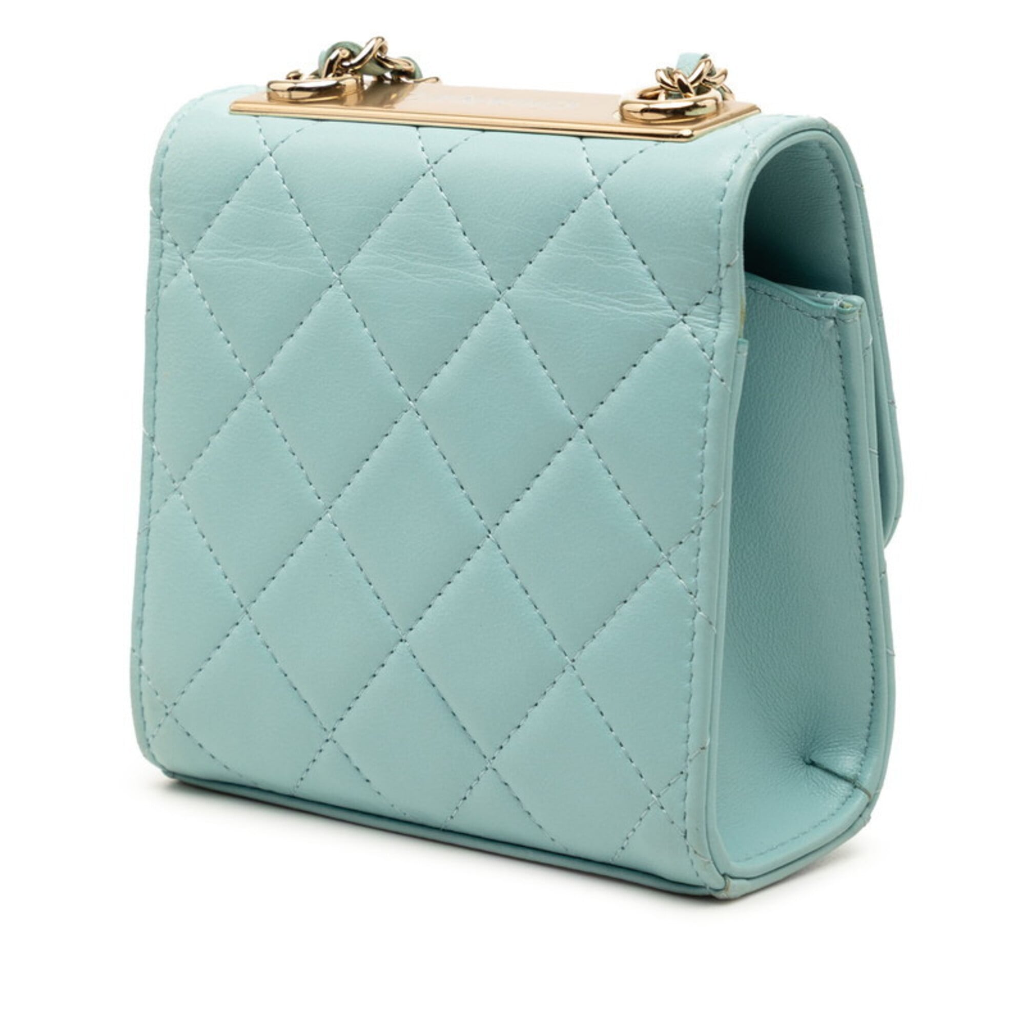Chanel Light Blue Leather Shoulder Bag (Pre-Owned)
