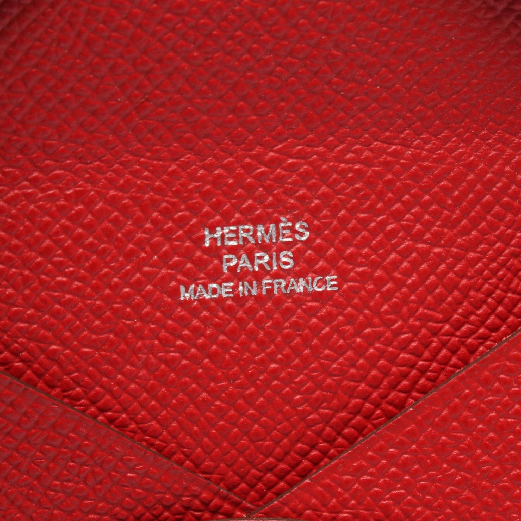 Hermes Red Color Epsom Leather Coin Purse/Coin Case (Pre-Owned)