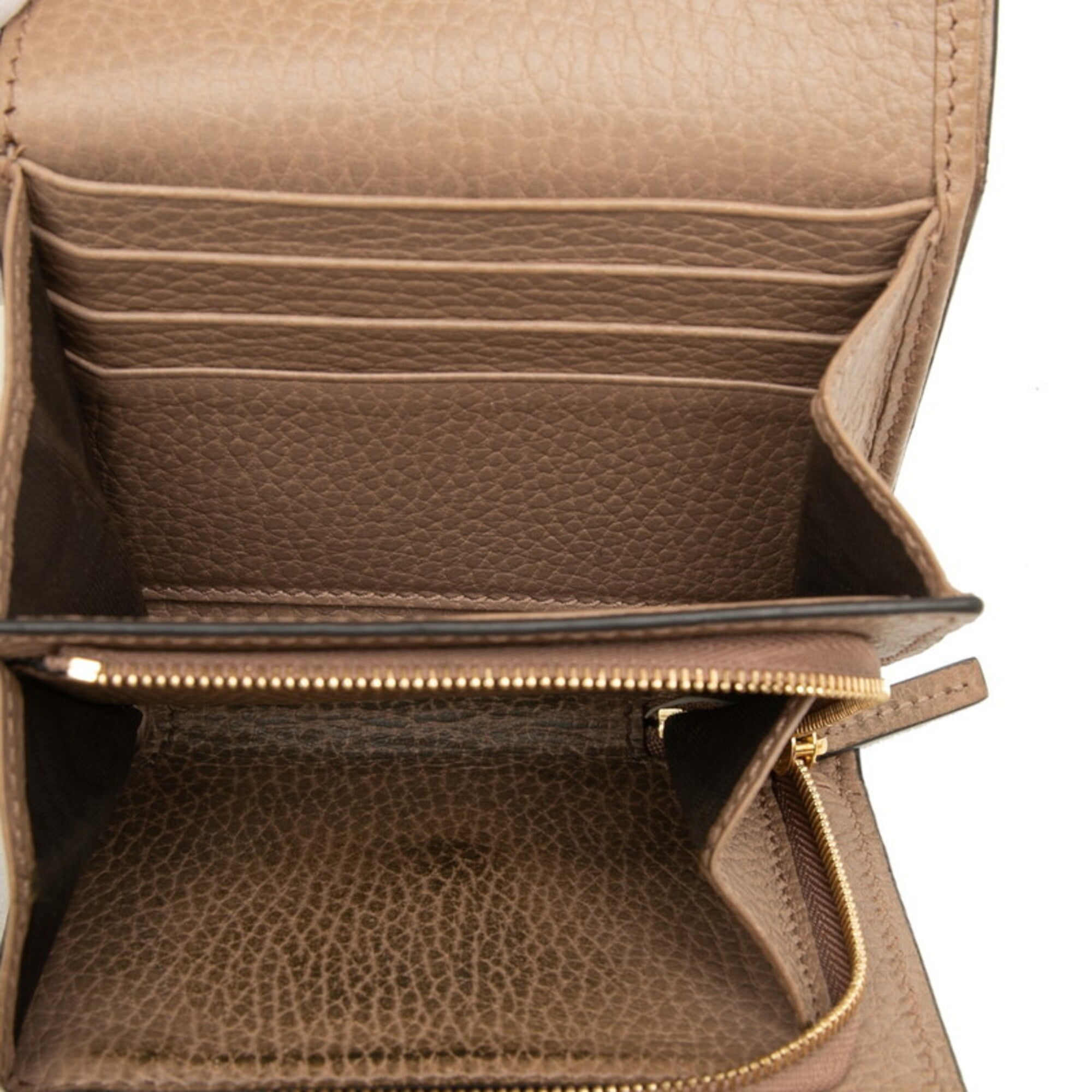 Gucci Beige Brown Pvc Leather Wallet (Bi-Fold) (Pre-Owned)