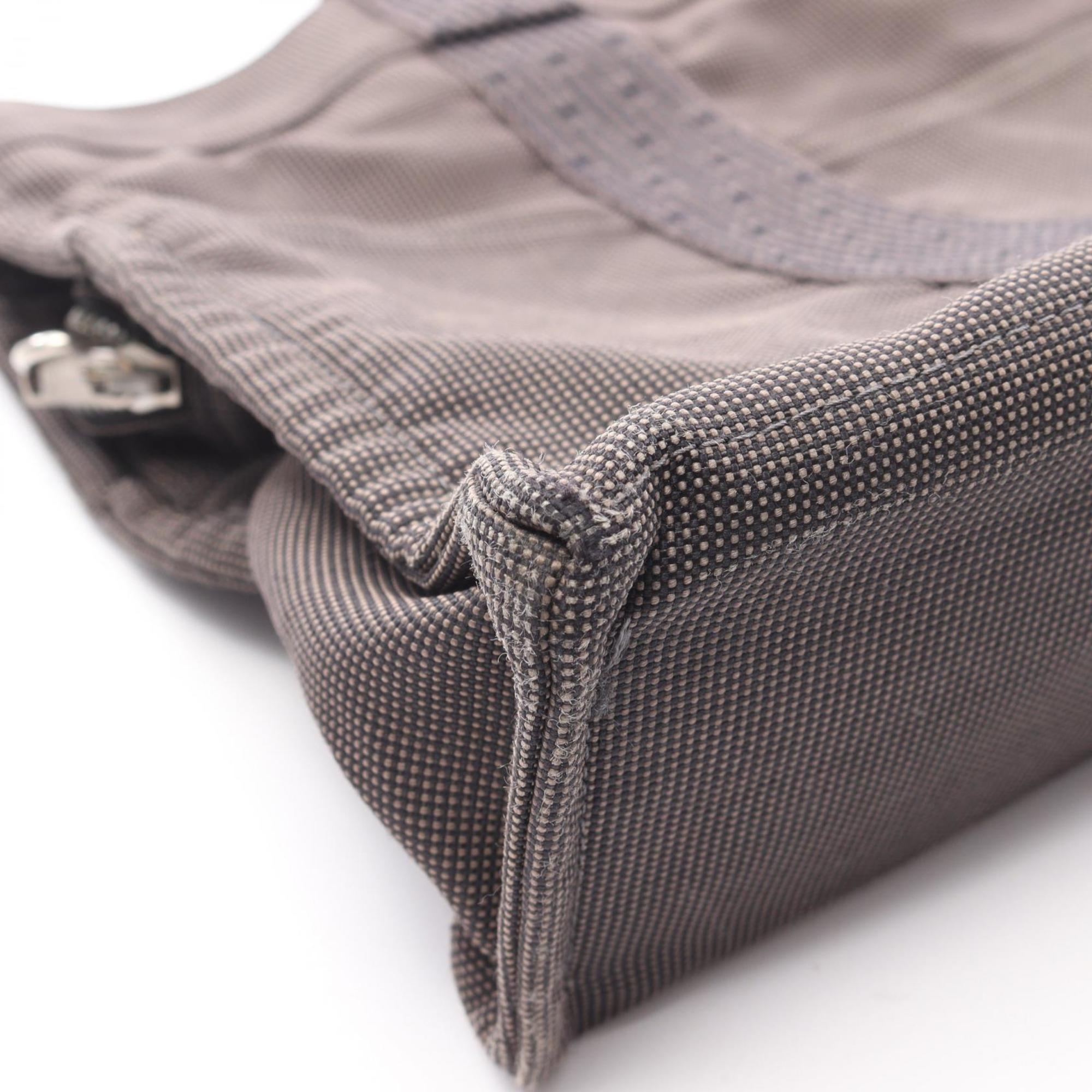 Hermes Gray Nylon Canvas Handbag Tote Bag (Pre-Owned)