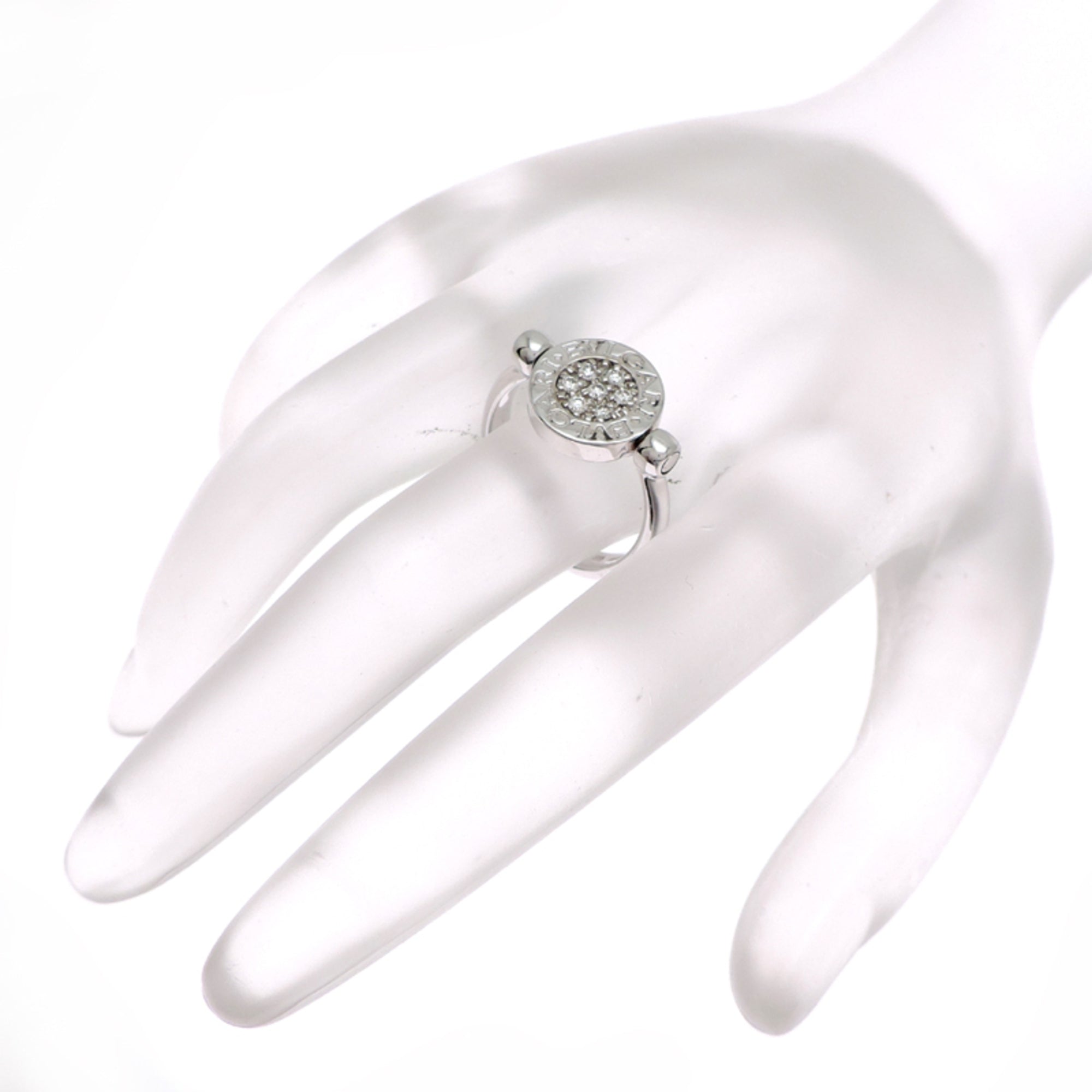 Bvlgari Silver Black White Gold (18K) Band Ring (Pre-Owned)