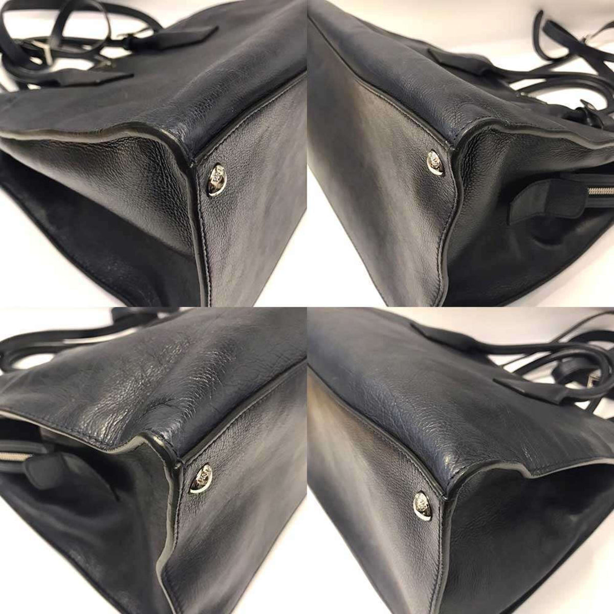 Prada Navy Leather Handbag (Pre-Owned)