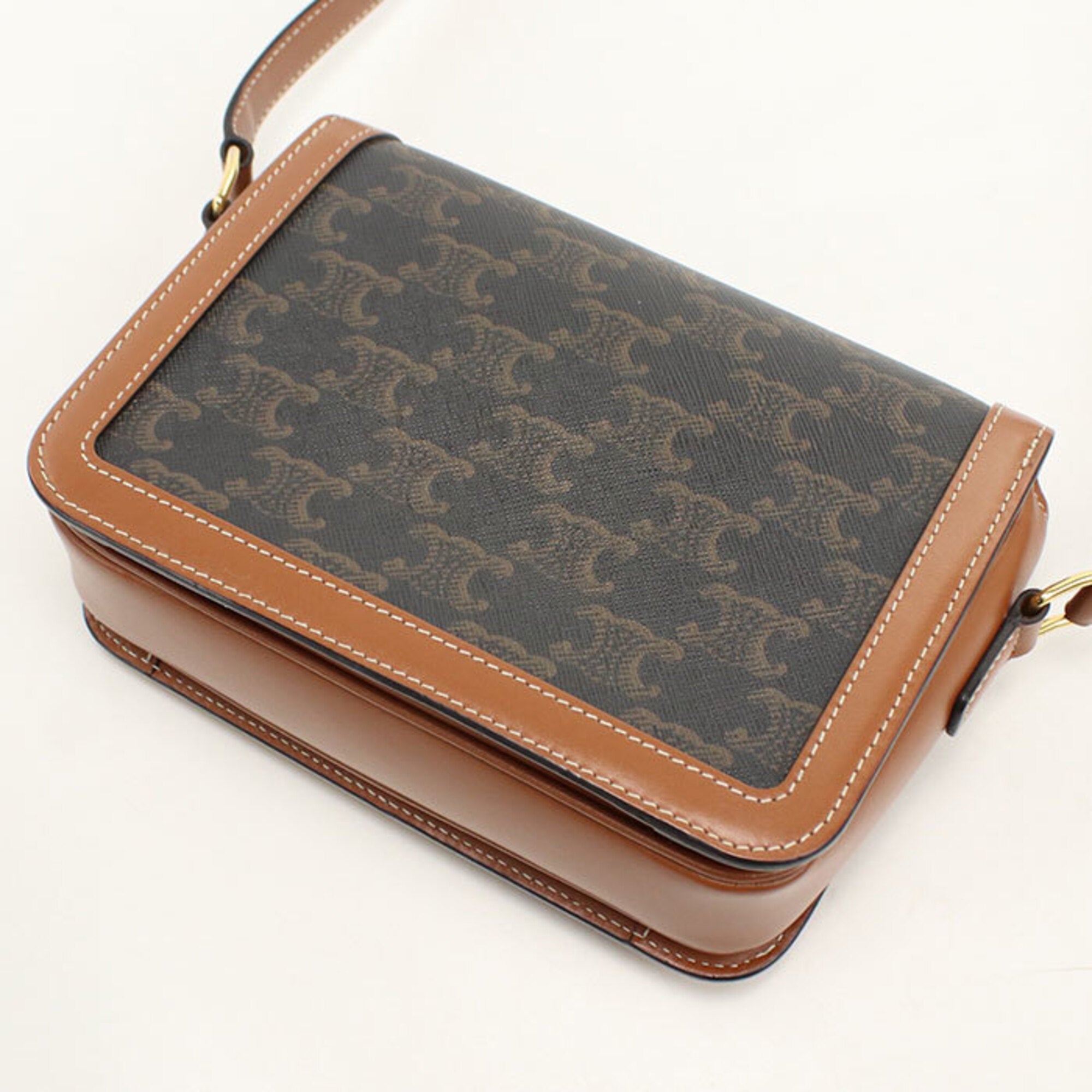 Celine Black Canvas Leather Shoulder Bag (Pre-Owned)