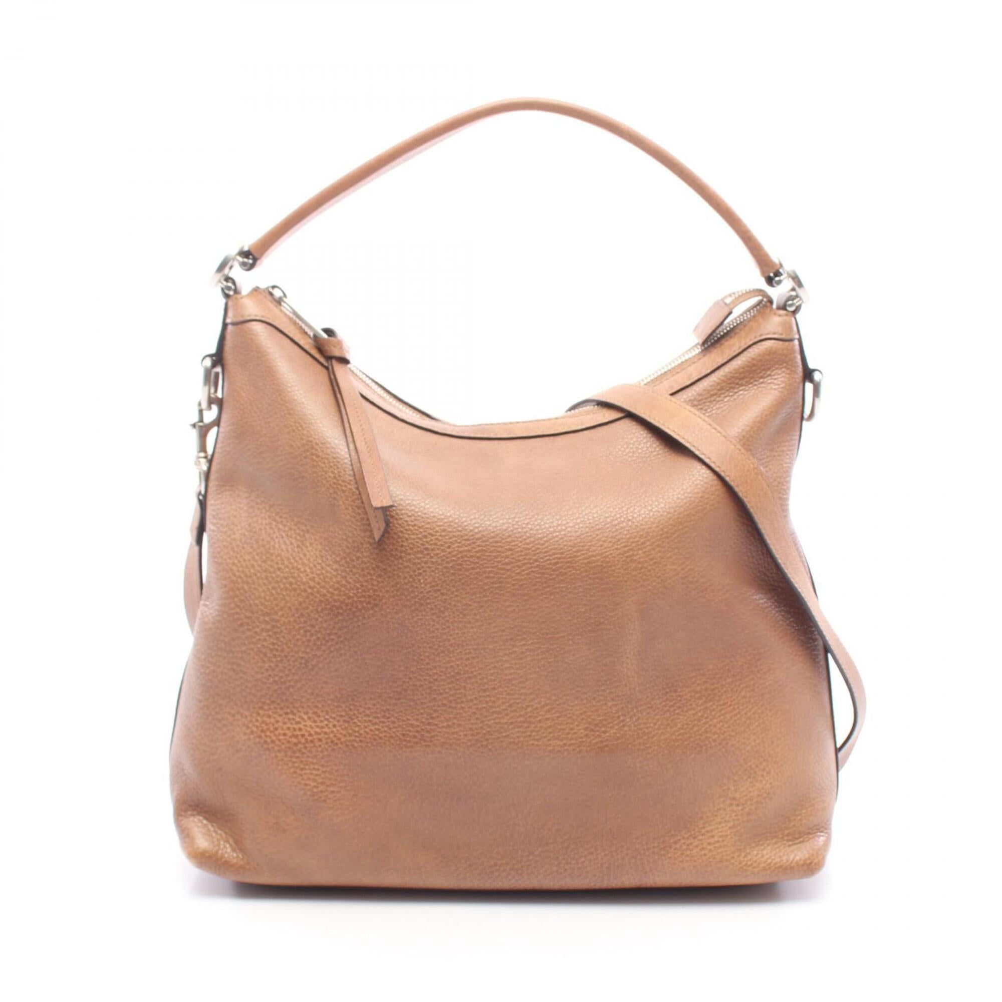 Gucci Brown Leather Handbag Shoulder Bag (Pre-Owned)