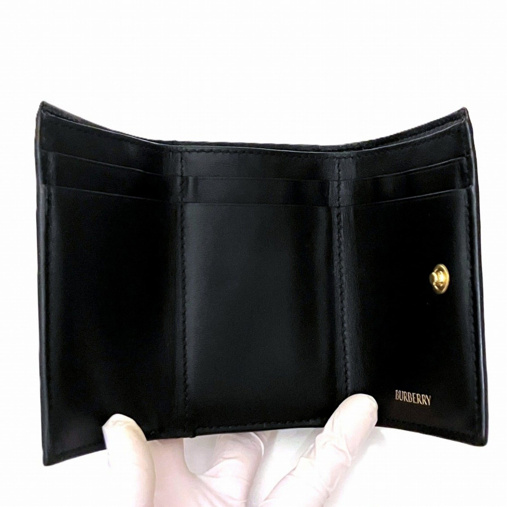 Burberry Black Leather Wallet (Tri-Fold) (Pre-Owned)
