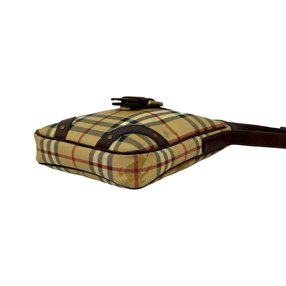 Burberry Beige Brown Leather Pvc Pochette Shoulder Bag (Pre-Owned)