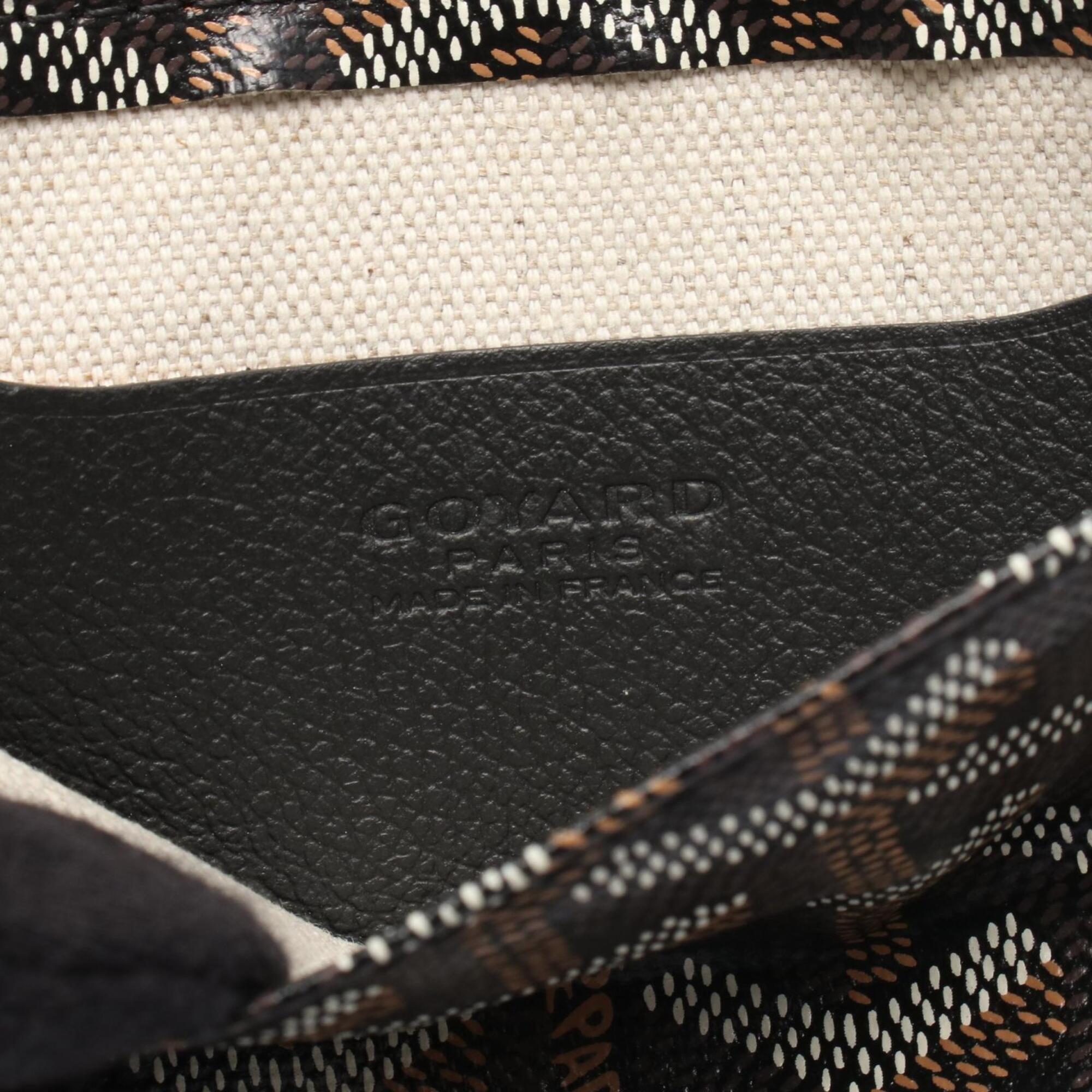 Goyard Black Brown White Coated Canvas Leather Handbag Shoulder Bag (Pre-Owned)