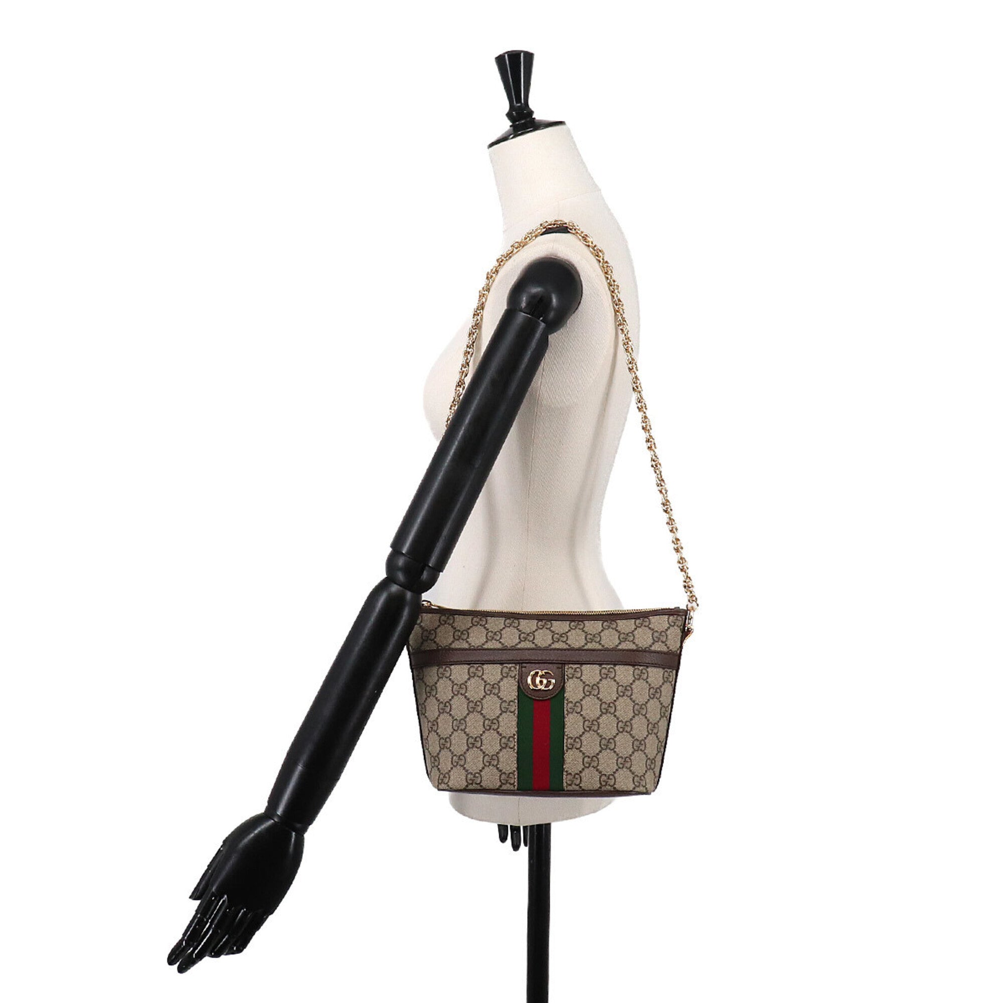 Gucci Beige Brown Gg Supreme Canvas Leather Handbag Shoulder Bag (Pre-Owned)