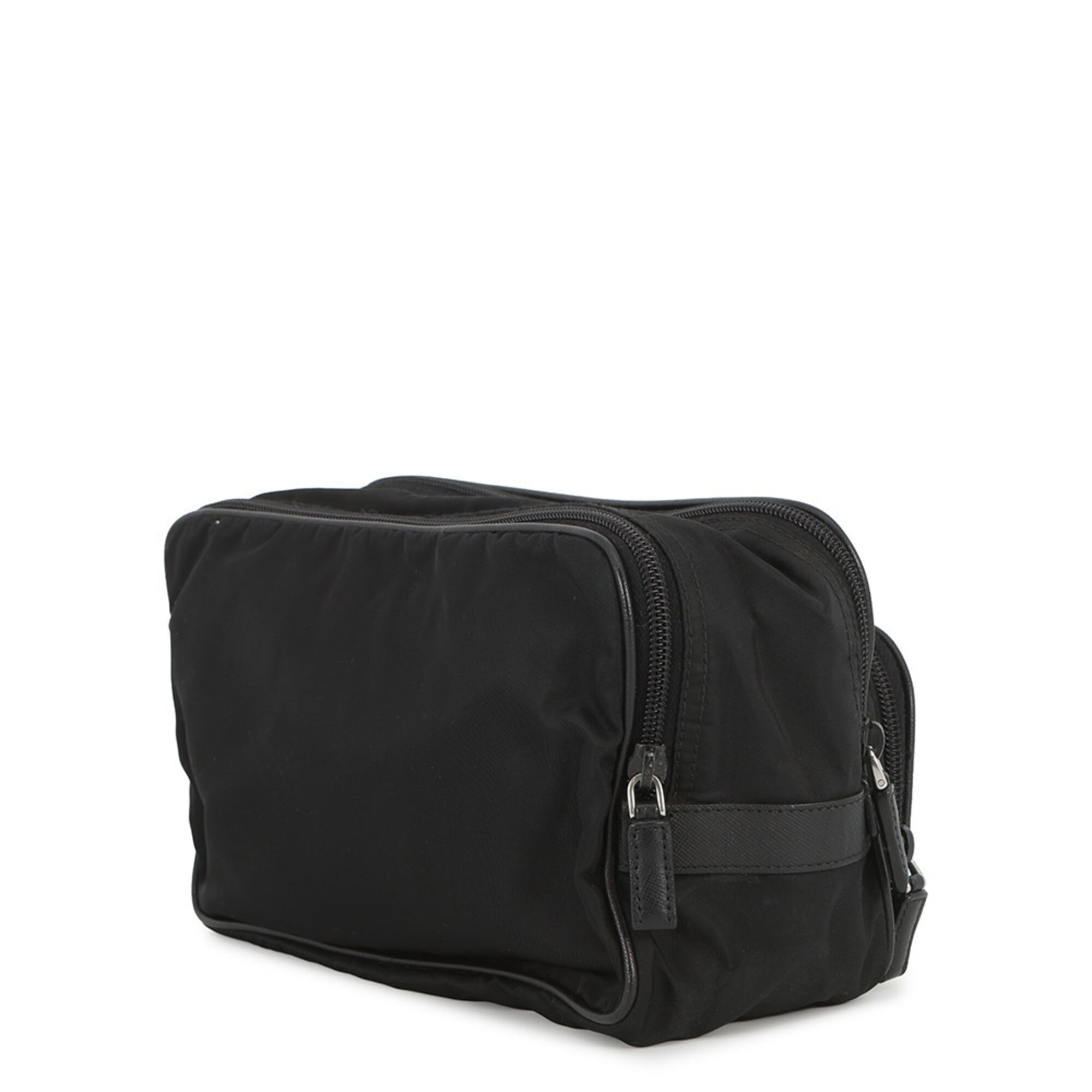 Prada Black Nylon Clutch Bag Handbag (Pre-Owned)