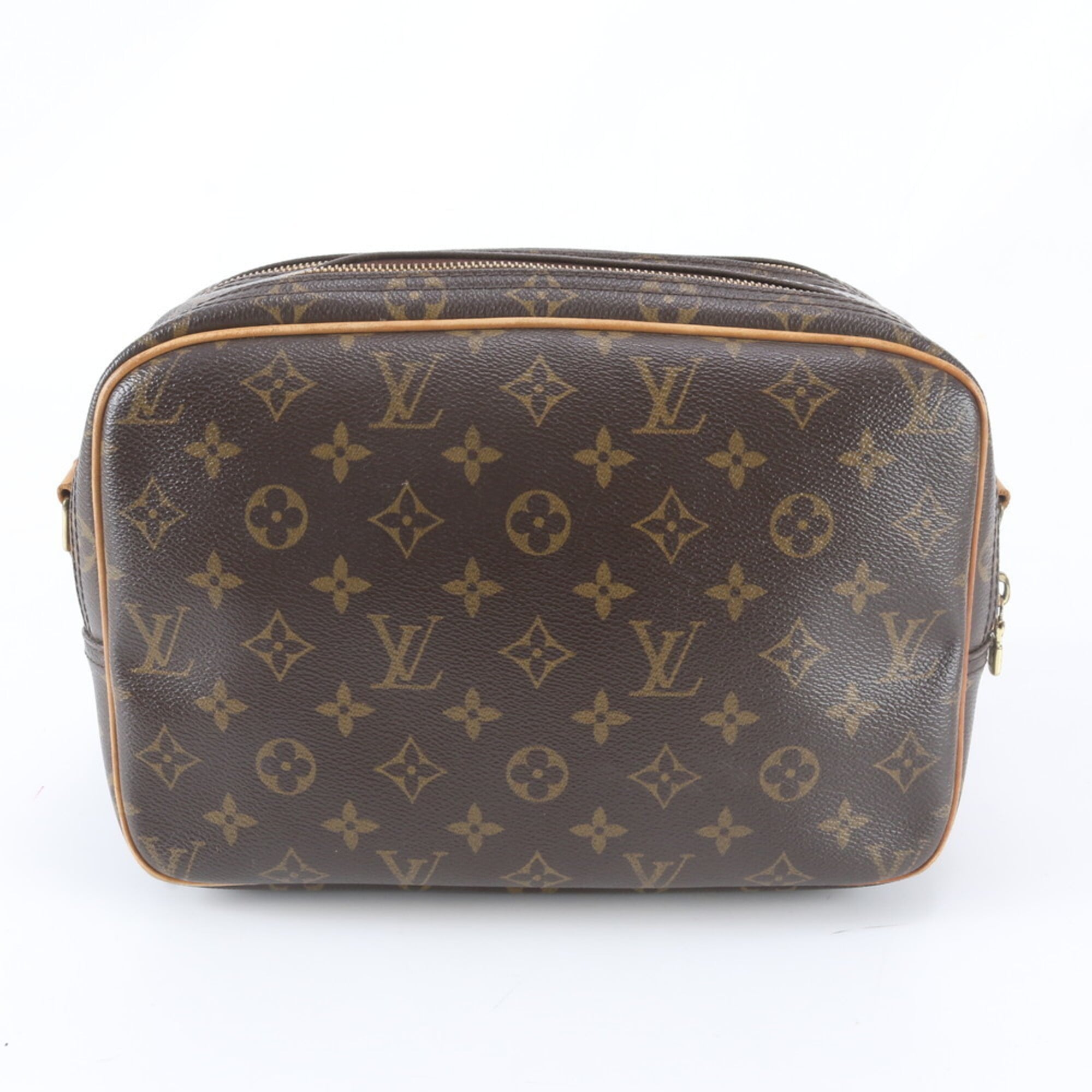 Louis Vuitton Monogram Brown Leather Coated Canvas Shoulder Bag (Pre-Owned)