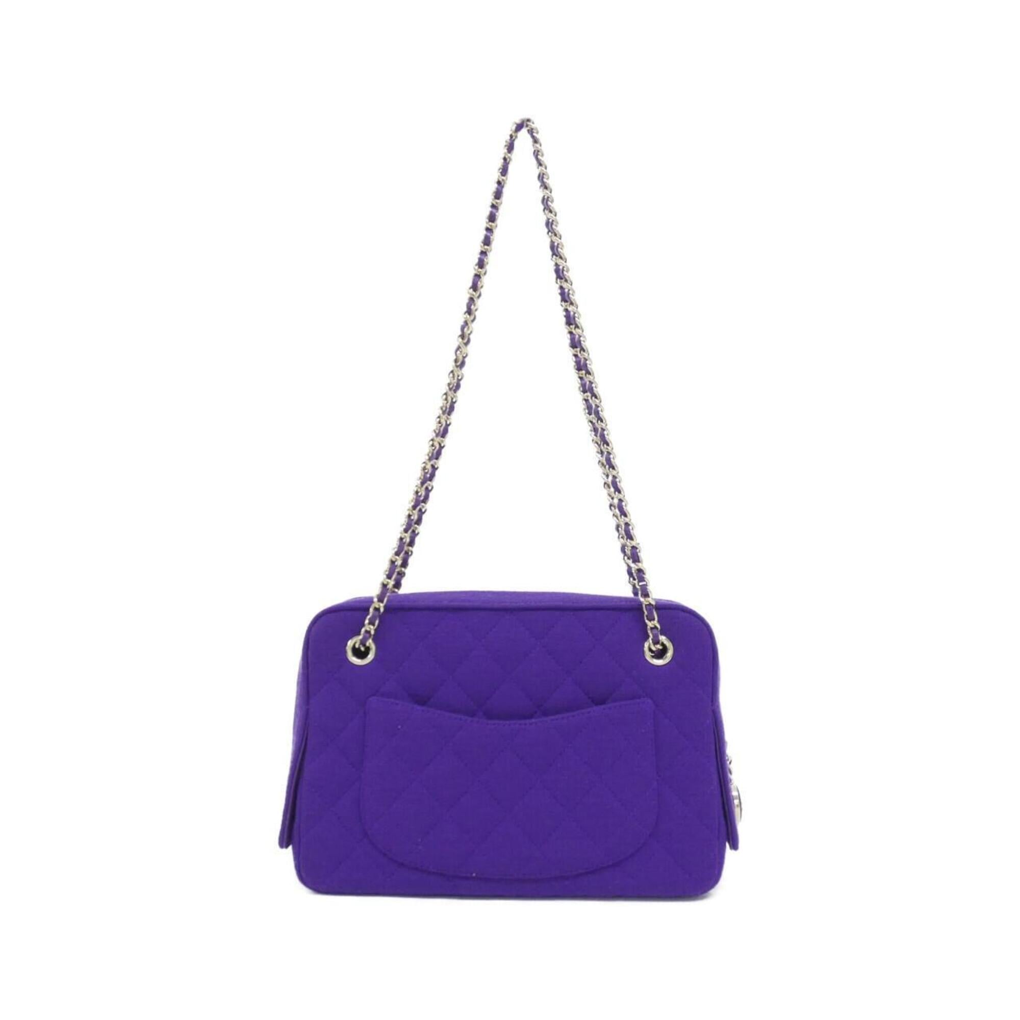 Chanel Purple Canvas Shoulder Bag (Pre-Owned)