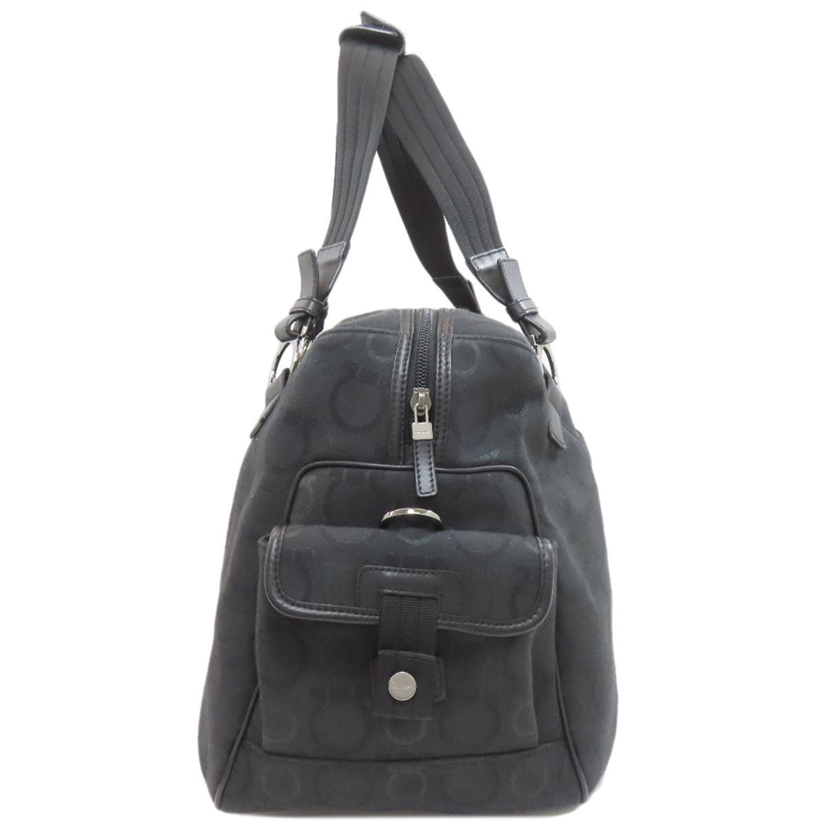 Salvatore Ferragamo Black Canvas Boston Bag (Pre-Owned)