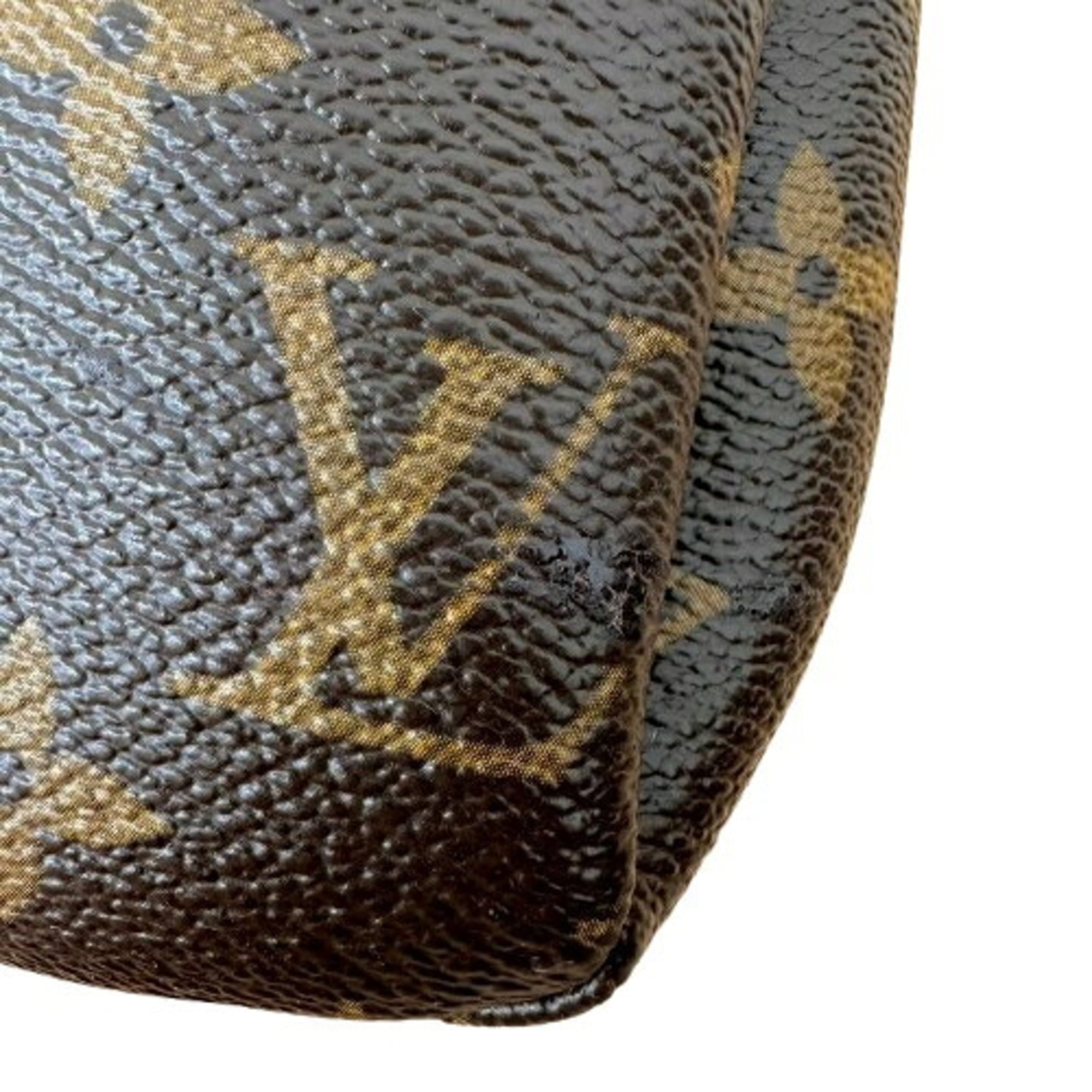 Louis Vuitton Monogram Brown Red Color Leather Handbag (Pre-Owned)