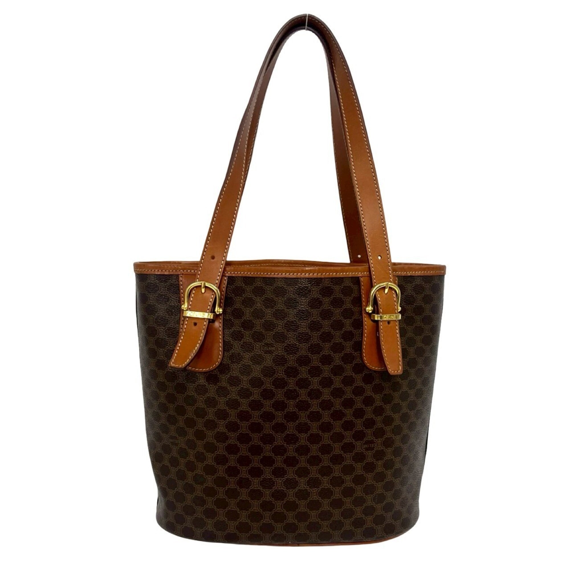 Celine Brown Leather Pvc Shoulder Bag Tote Bag (Pre-Owned)