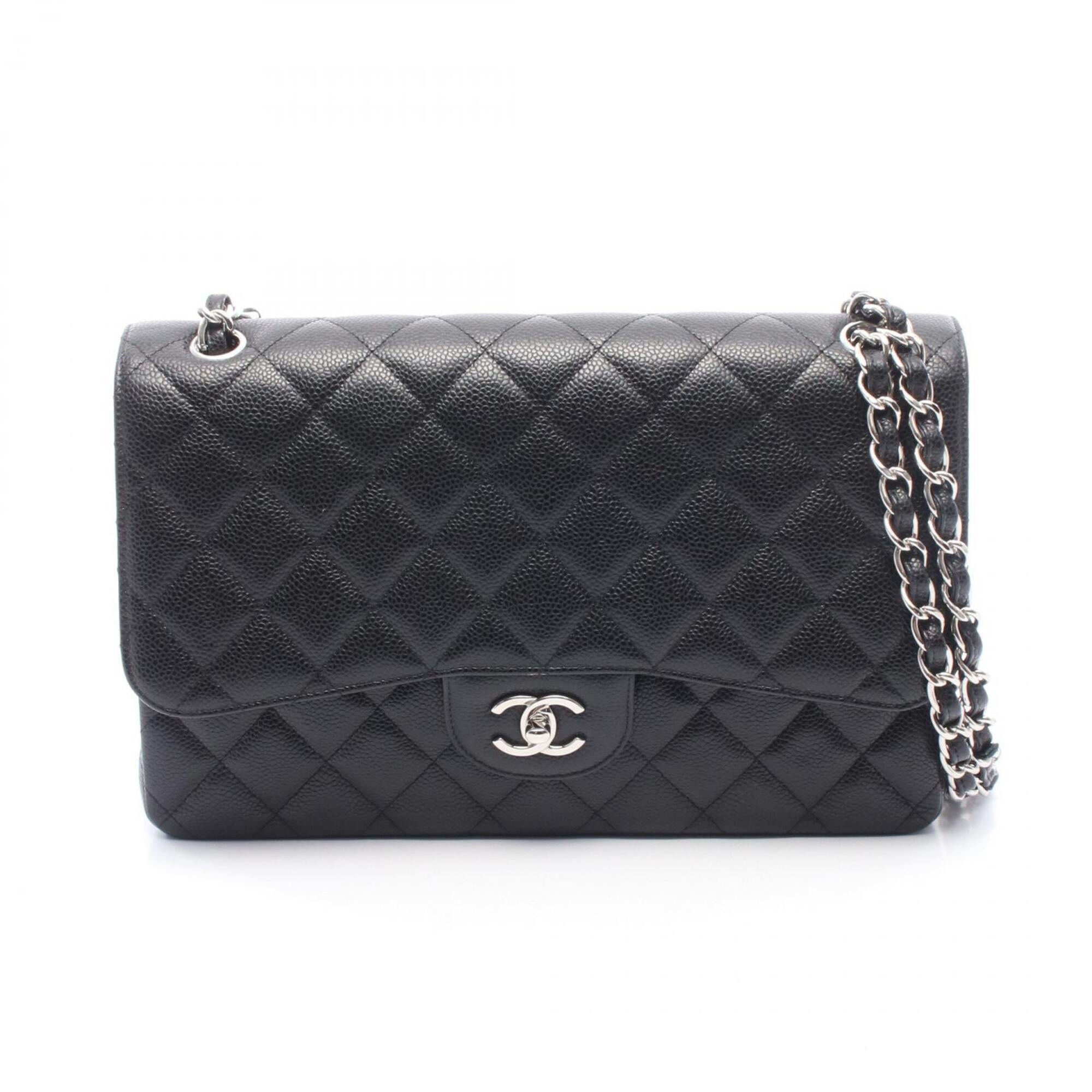 Chanel Black Grained Calfskin Handbag Shoulder Bag (Pre-Owned)
