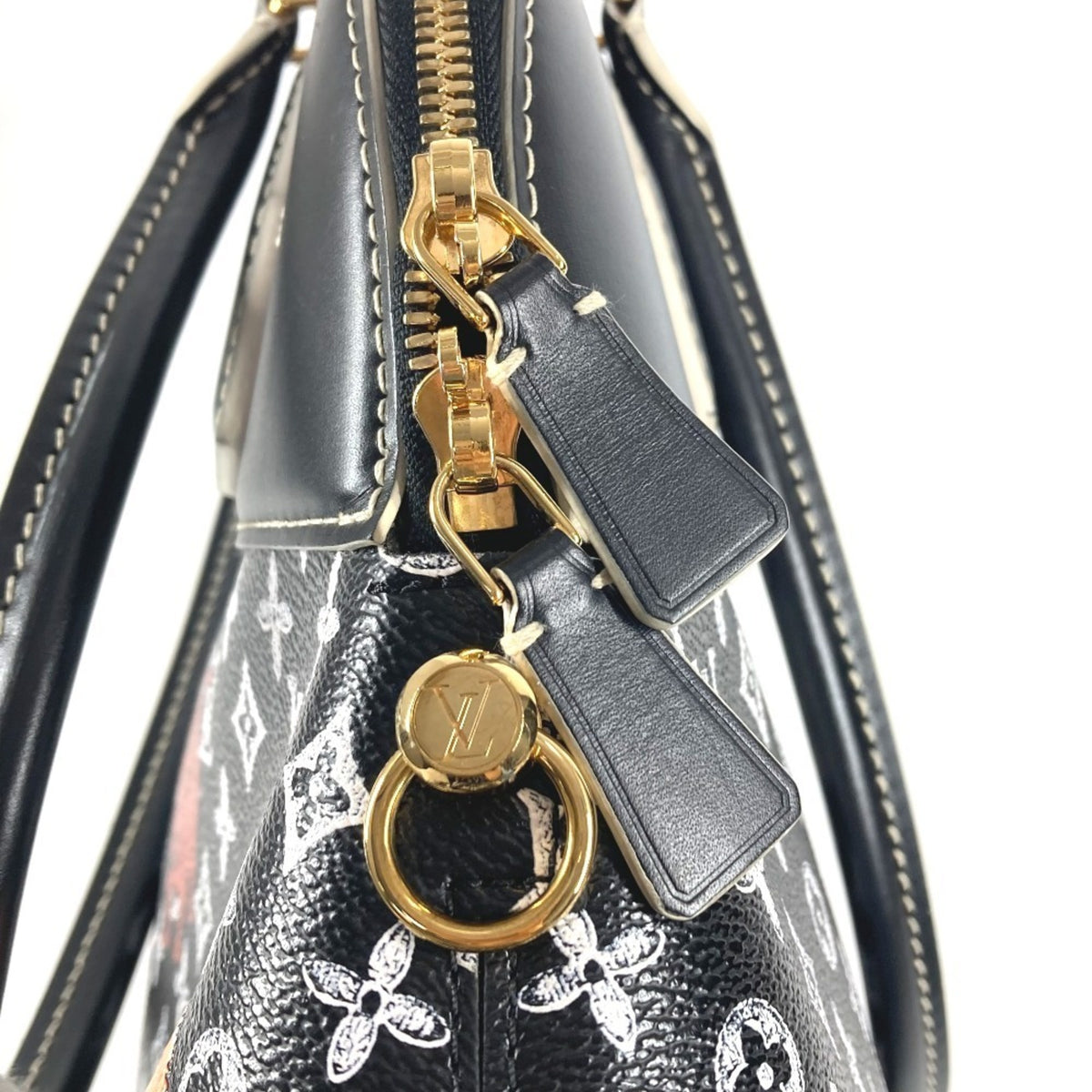 Louis Vuitton Black Noir Leather Shoulder Bag Tote Bag (Pre-Owned)