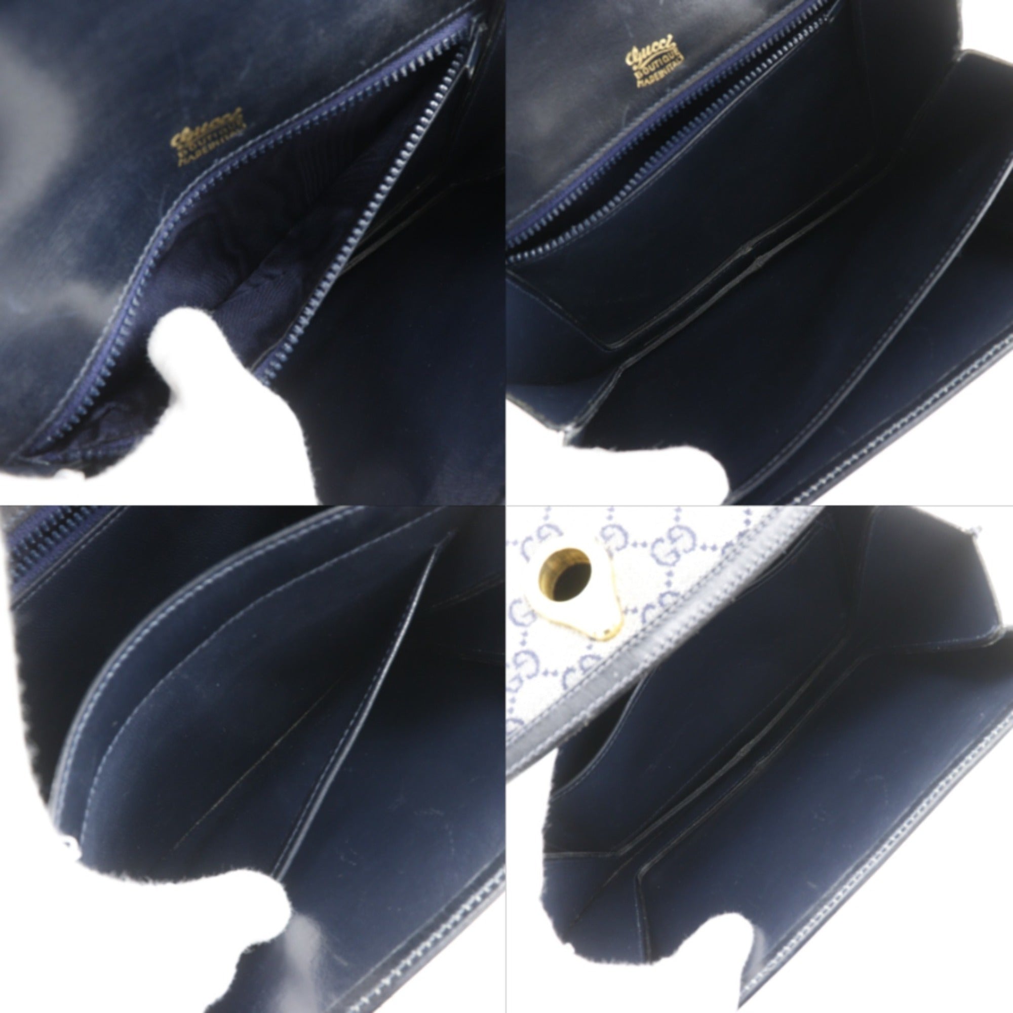 Gucci Navy Gg Canvas Shoulder Bag (Pre-Owned)