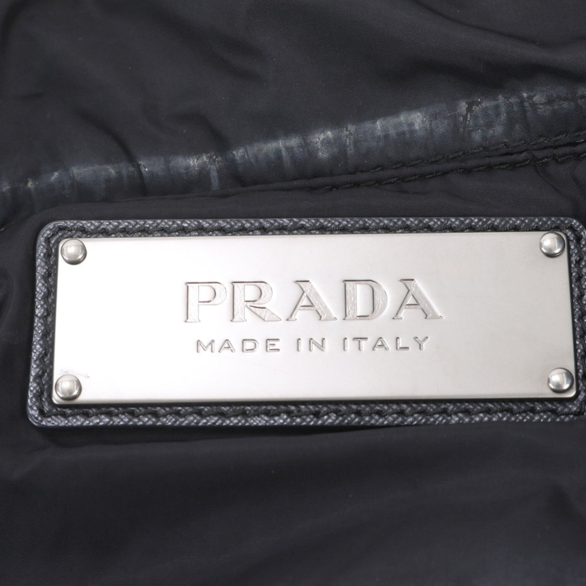 Pradasports Gray Leather Nylon Shoulder Bag Tote Bag (Pre-Owned)