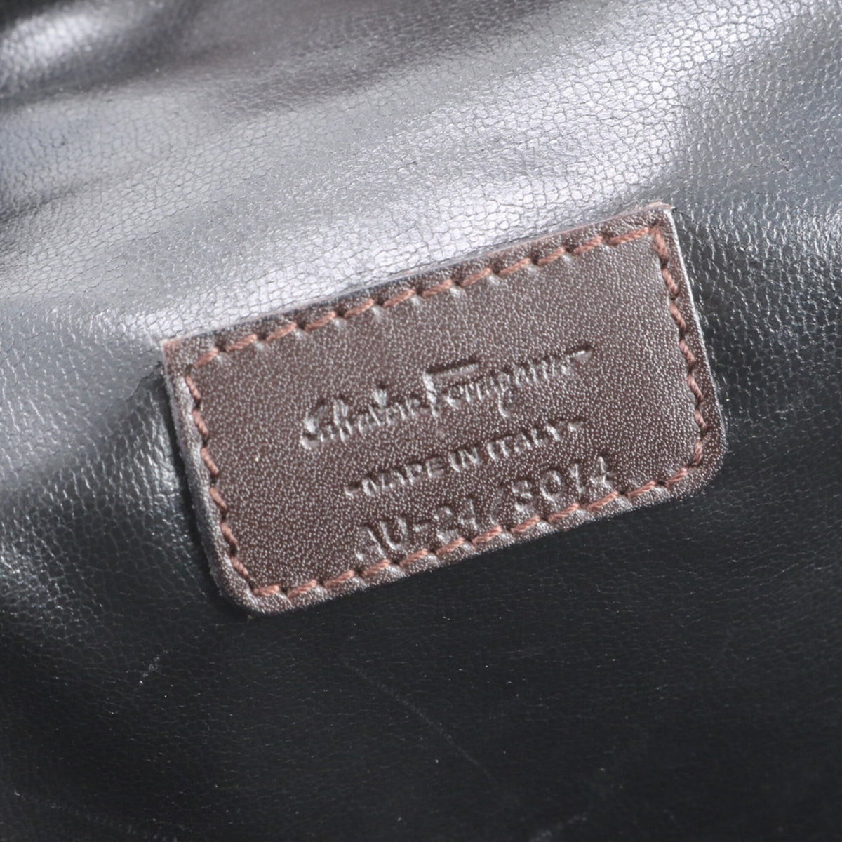 Salvatore Ferragamo Black Brown Leather Canvas Backpack Shoulder Bag (Pre-Owned)