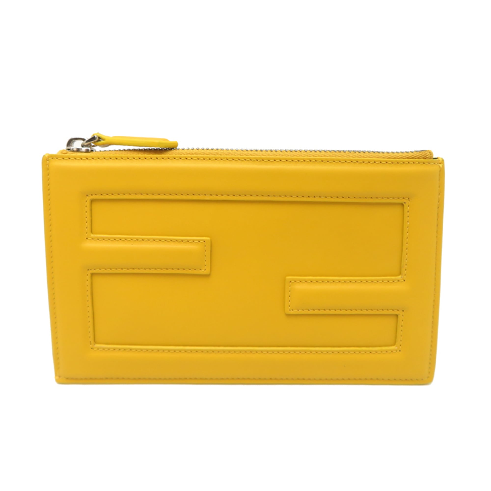 Fendi Yellow Leather Pouch (Pre-Owned)
