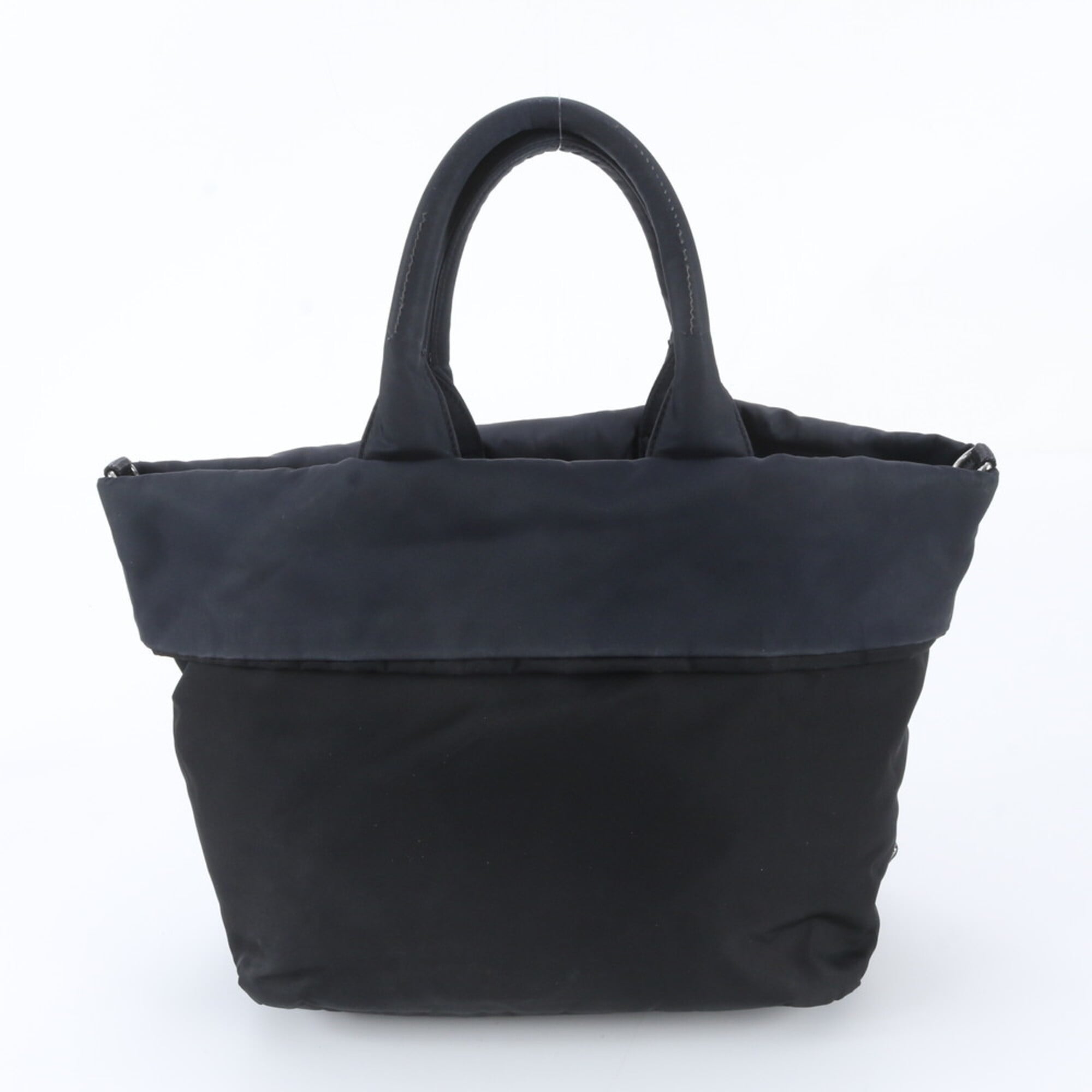 Prada Black Navy Leather Nylon Tote Bag (Pre-Owned)
