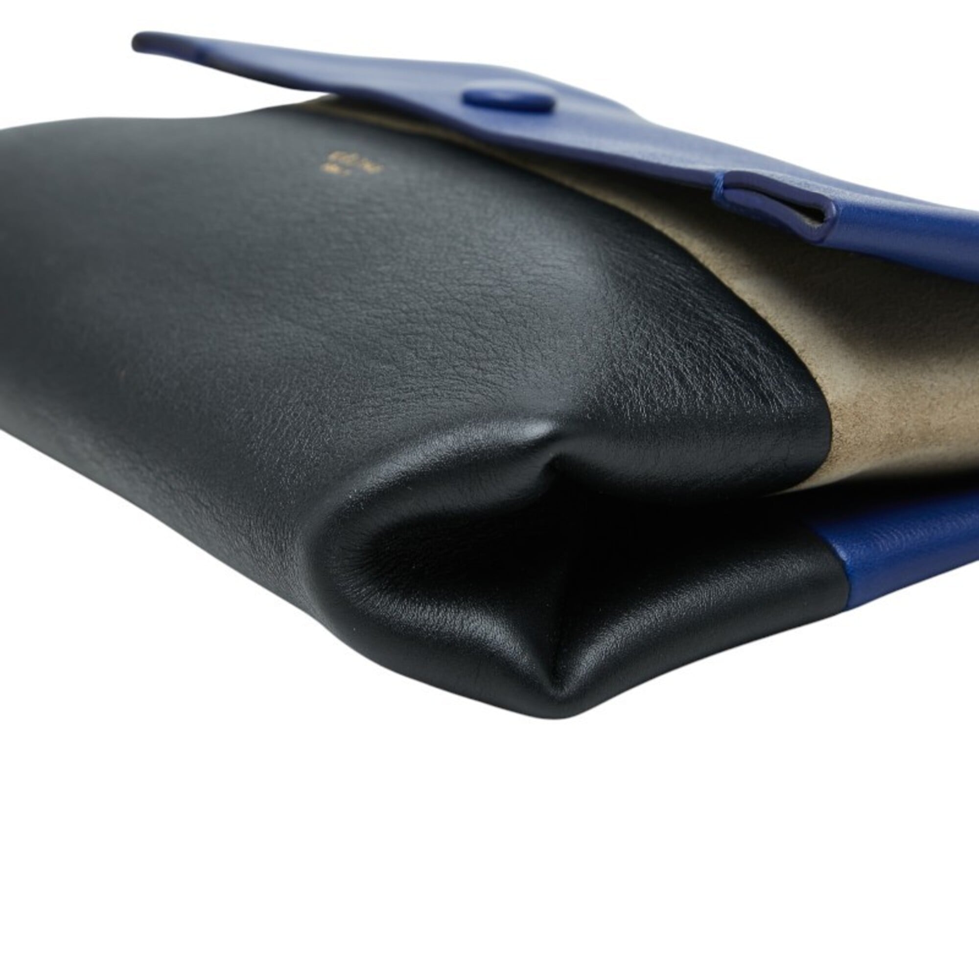 Celine Black Blue Leather Suede Clutch Bag Pouch (Pre-Owned)
