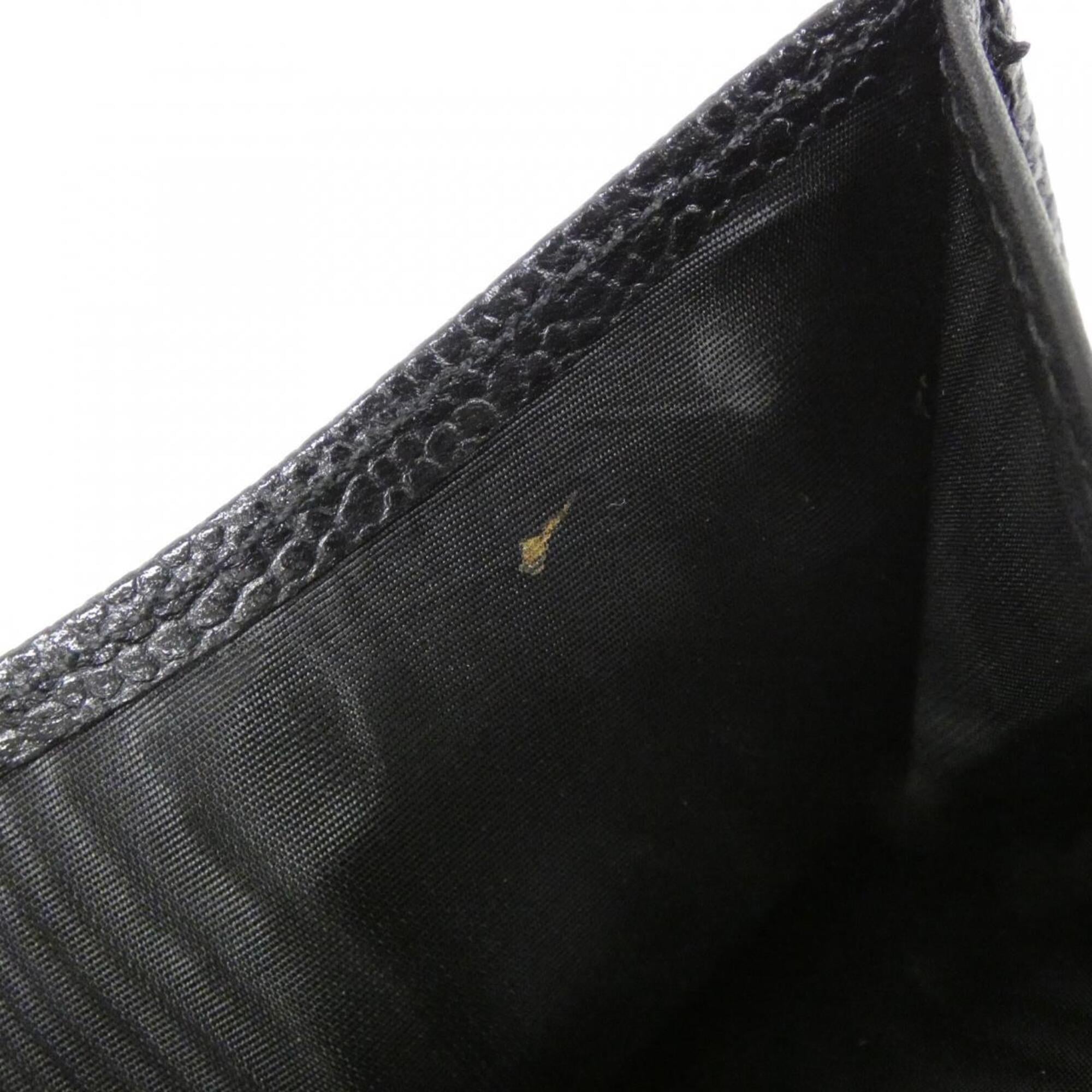 Chanel Black Grained Calfskin Wallet (Bi-Fold) (Pre-Owned)