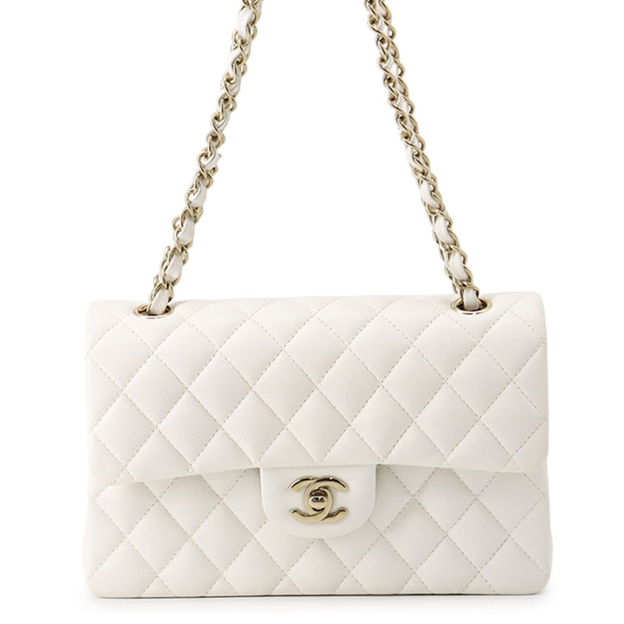 Chanel White Grained Calfskin Handbag Shoulder Bag (Pre-Owned)
