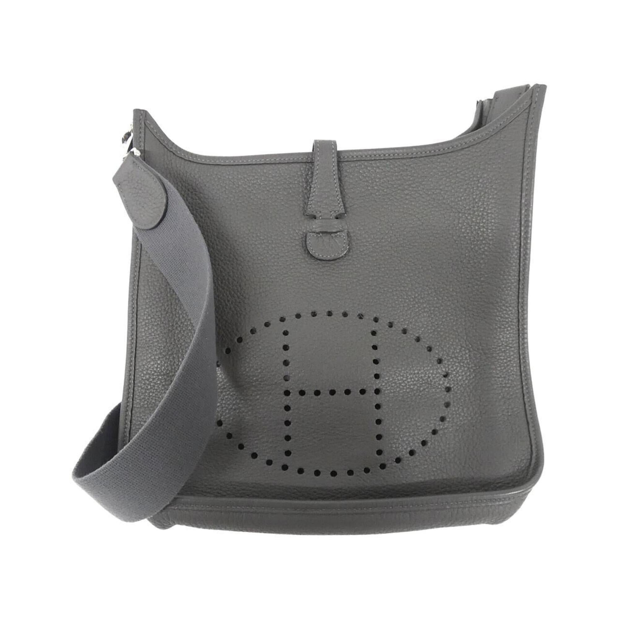 Hermes Graphite Taurillon Clemence Leather Shoulder Bag (Pre-Owned)