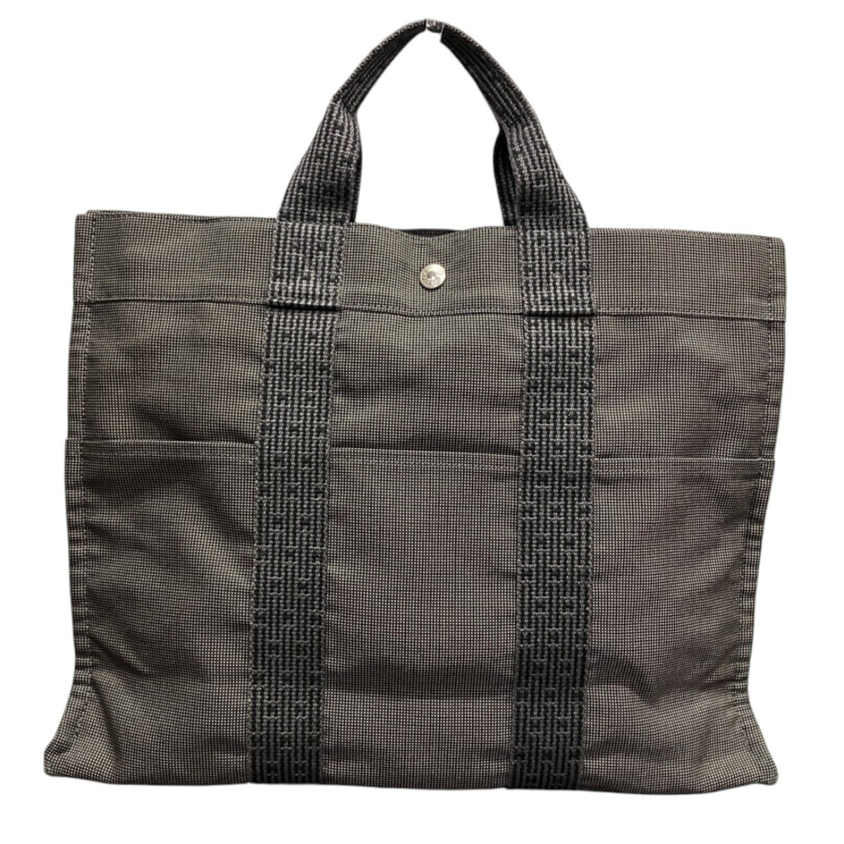 Hermes Gray Canvas Tote Bag (Pre-Owned)