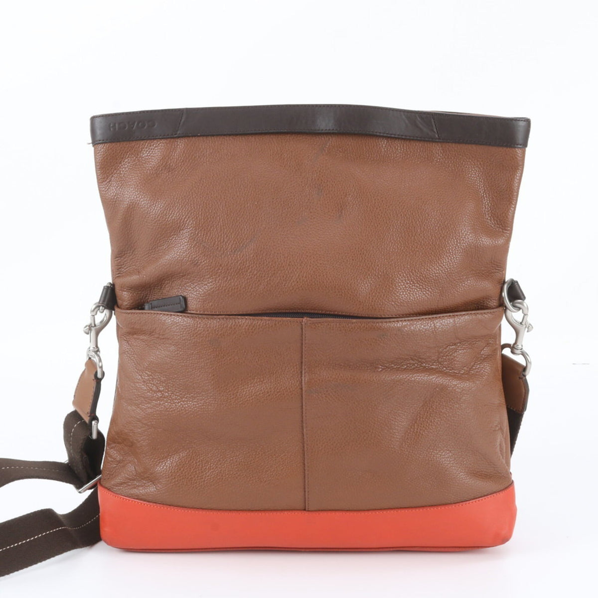 Coach Brown Leather Messenger Bag Shoulder Bag Tote Bag (Pre-Owned)