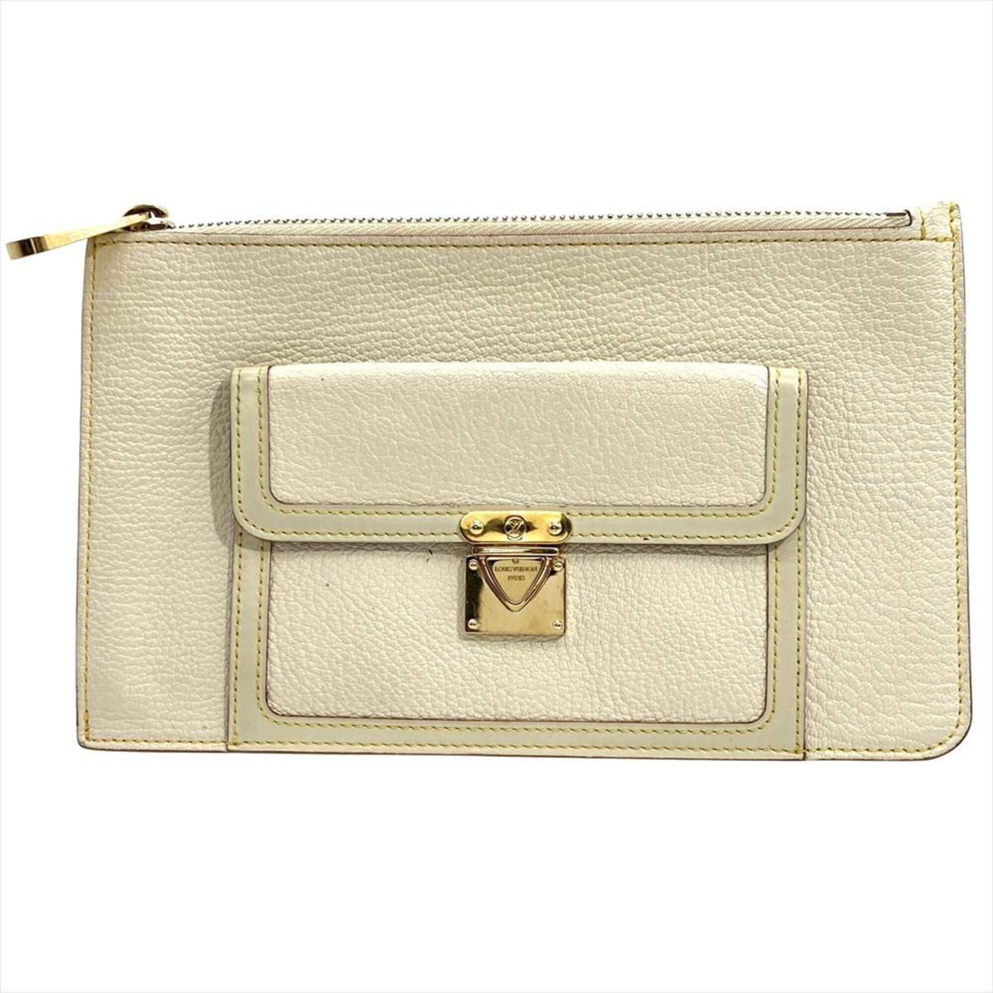 Louis Vuitton Blanc White Suhali Leather Handbag Pouch (Pre-Owned)
