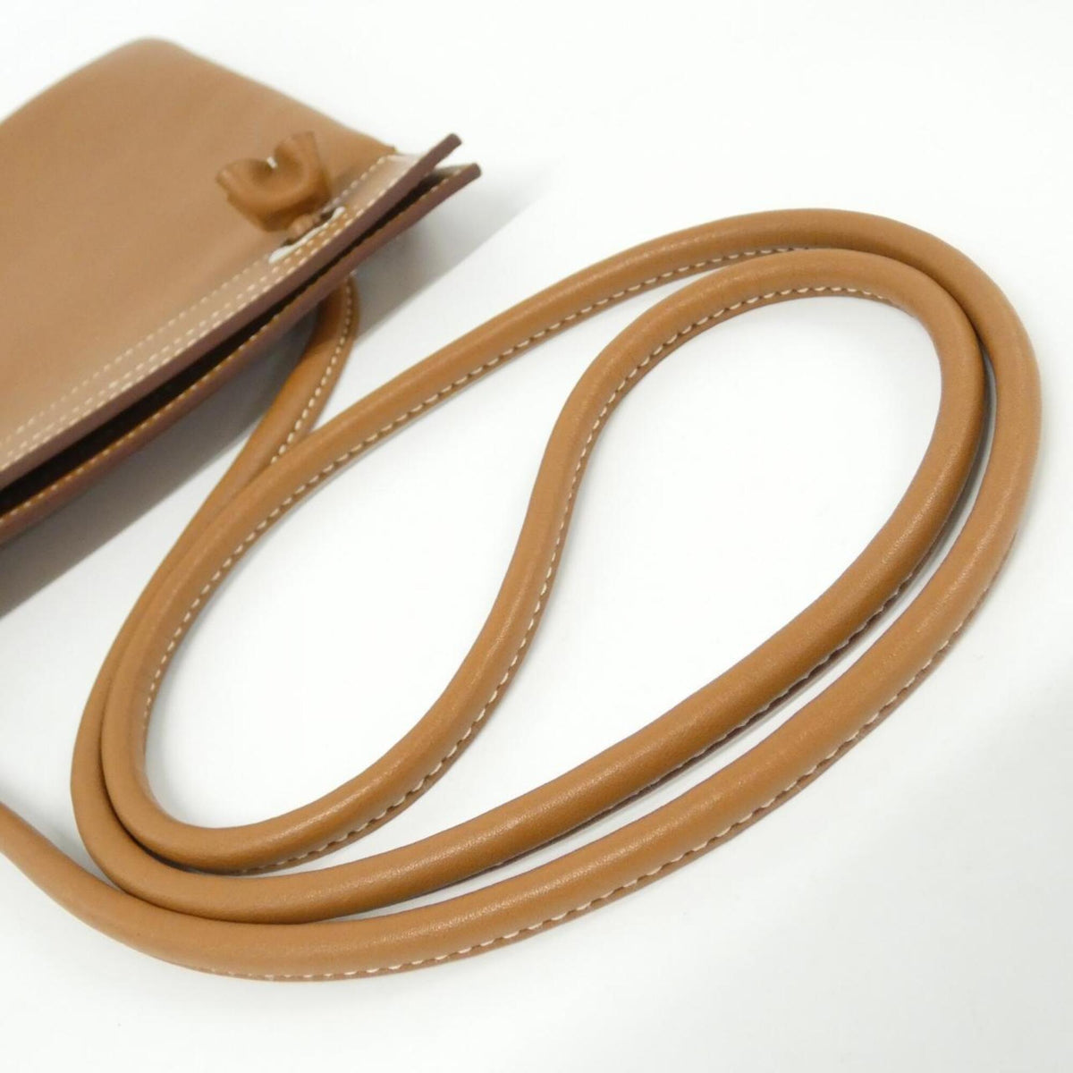 Hermes Brown Agneau Milo Swift Leather Shoulder Bag (Pre-Owned)