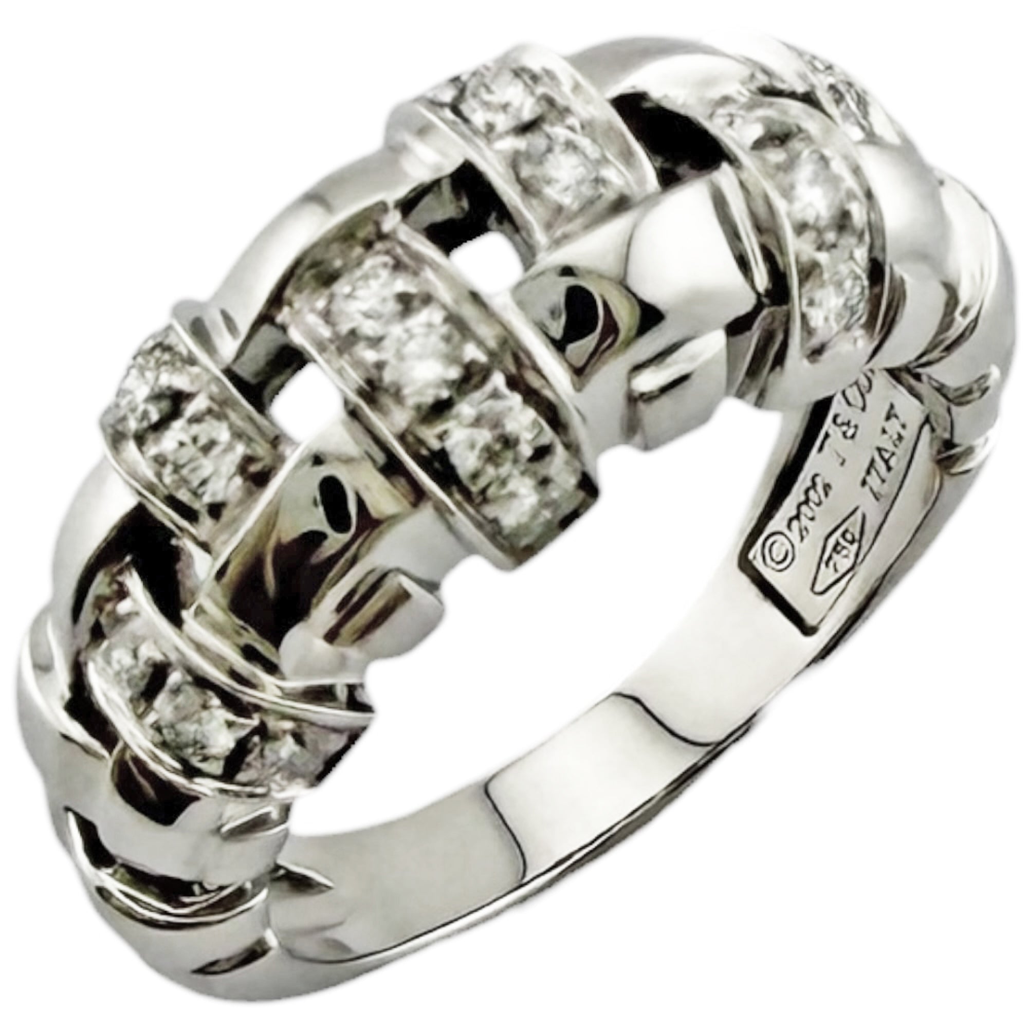 Tiffany Silver White Gold (18K) Band Ring (Pre-Owned)