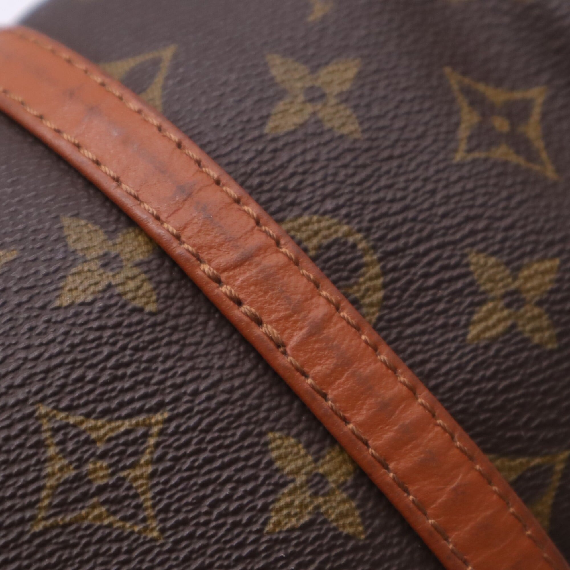 Louis Vuitton Monogram Beige Brown Coated Canvas Leather Handbag (Pre-Owned)