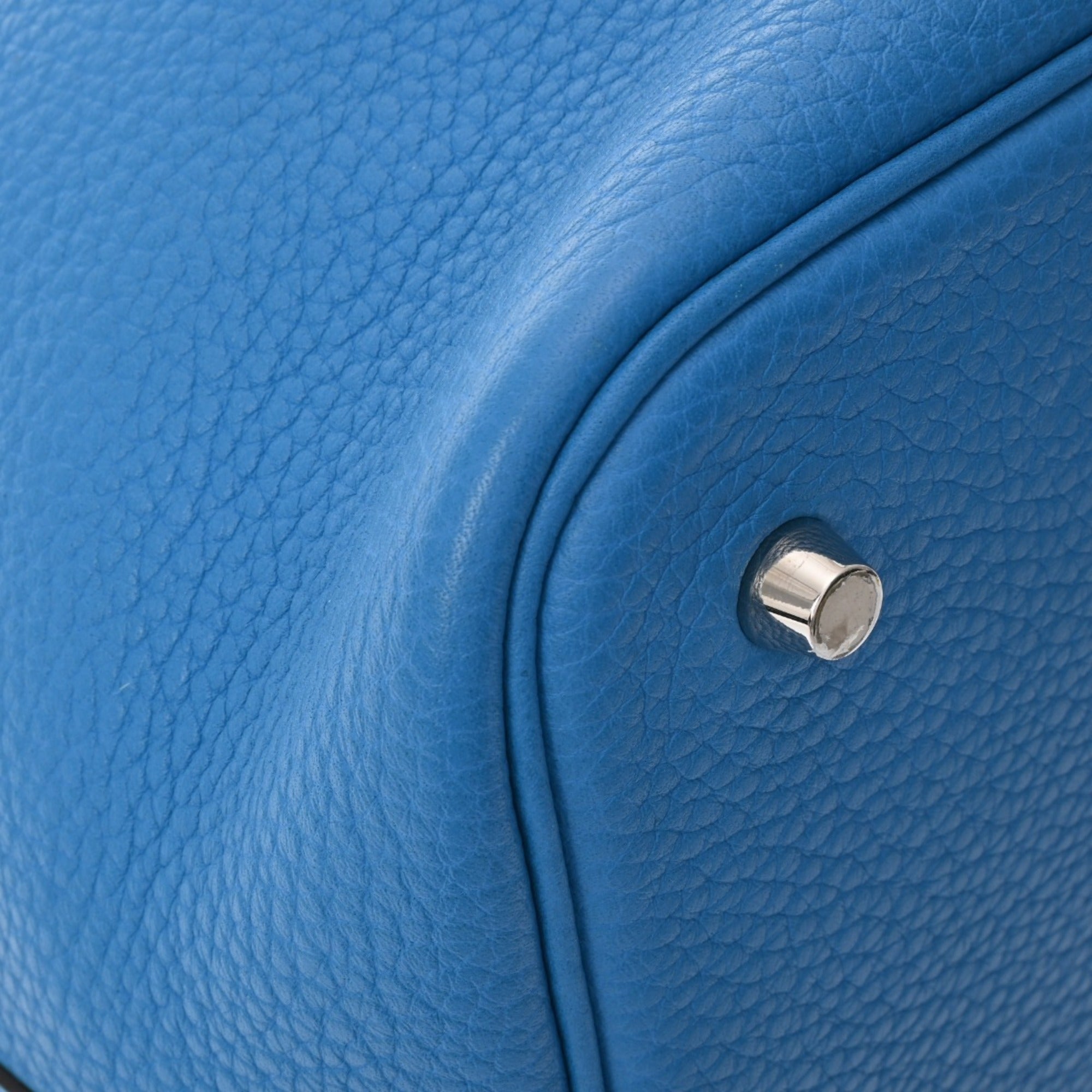 Hermes Picotin Blue Taurillon Clemence Leather Handbag (Pre-Owned)