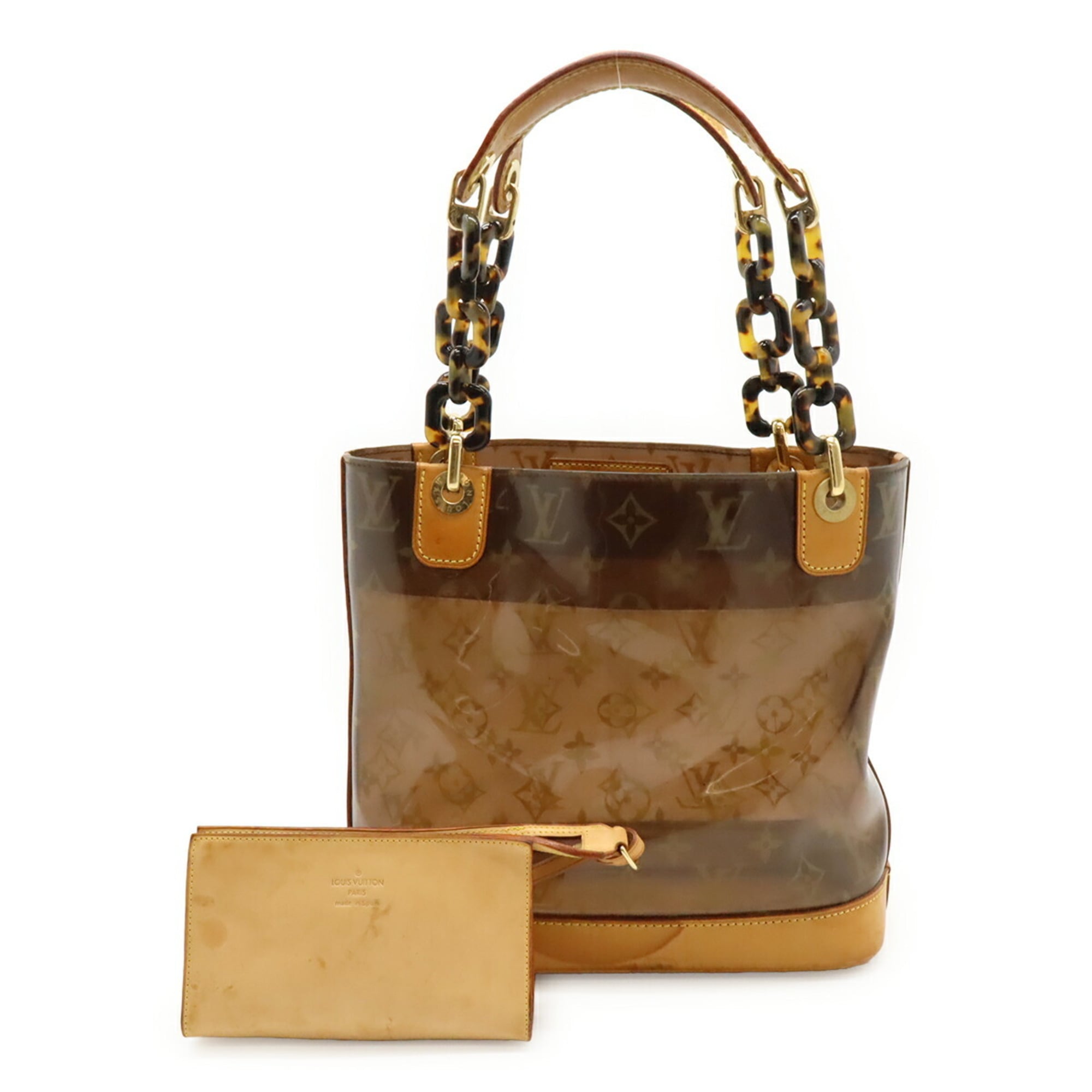 Louis Vuitton Brown Clear Monogram Vinyl Vinyl Pouch Tote Bag (Pre-Owned)
